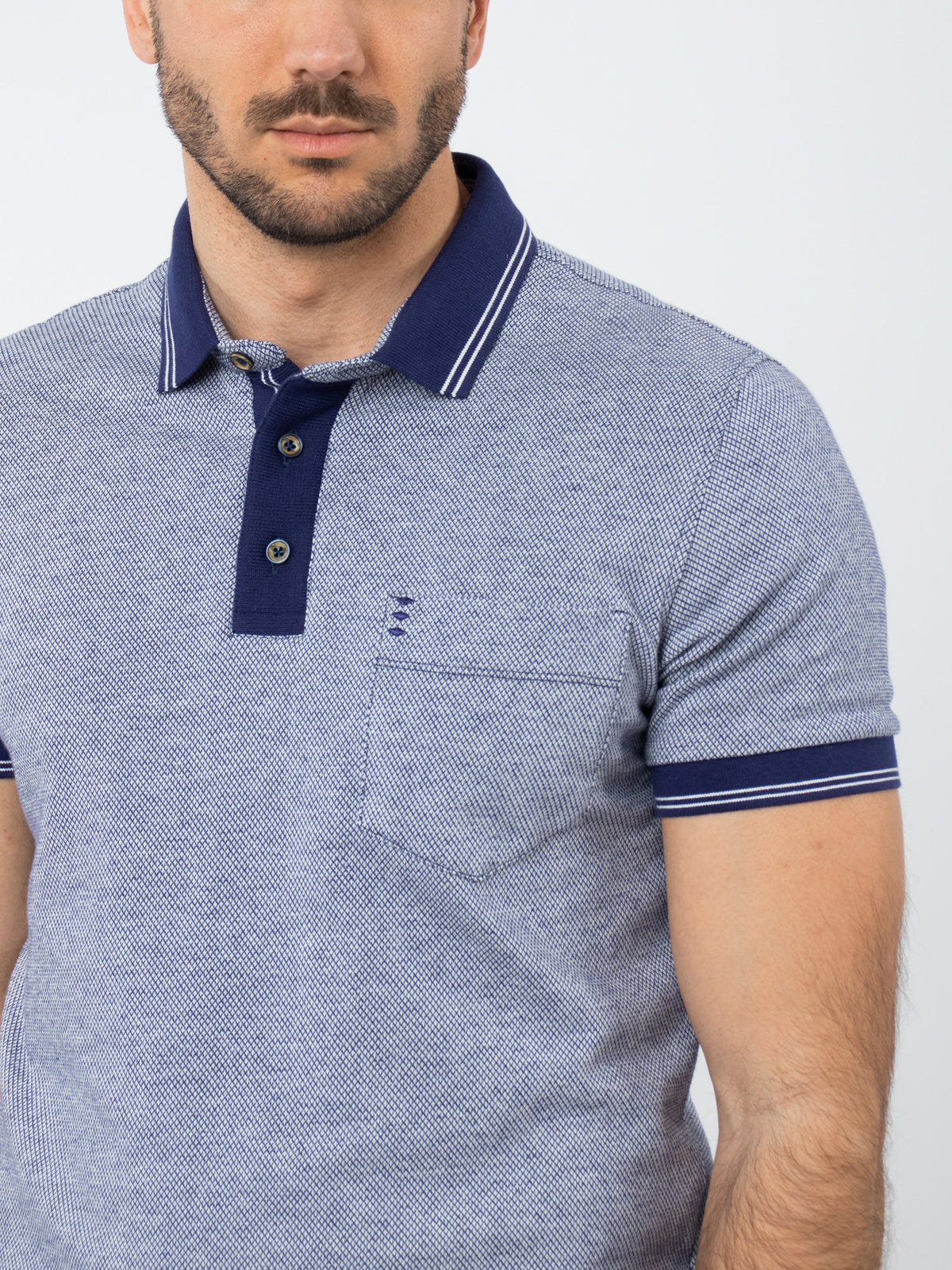 Jacquard polo shirt with details