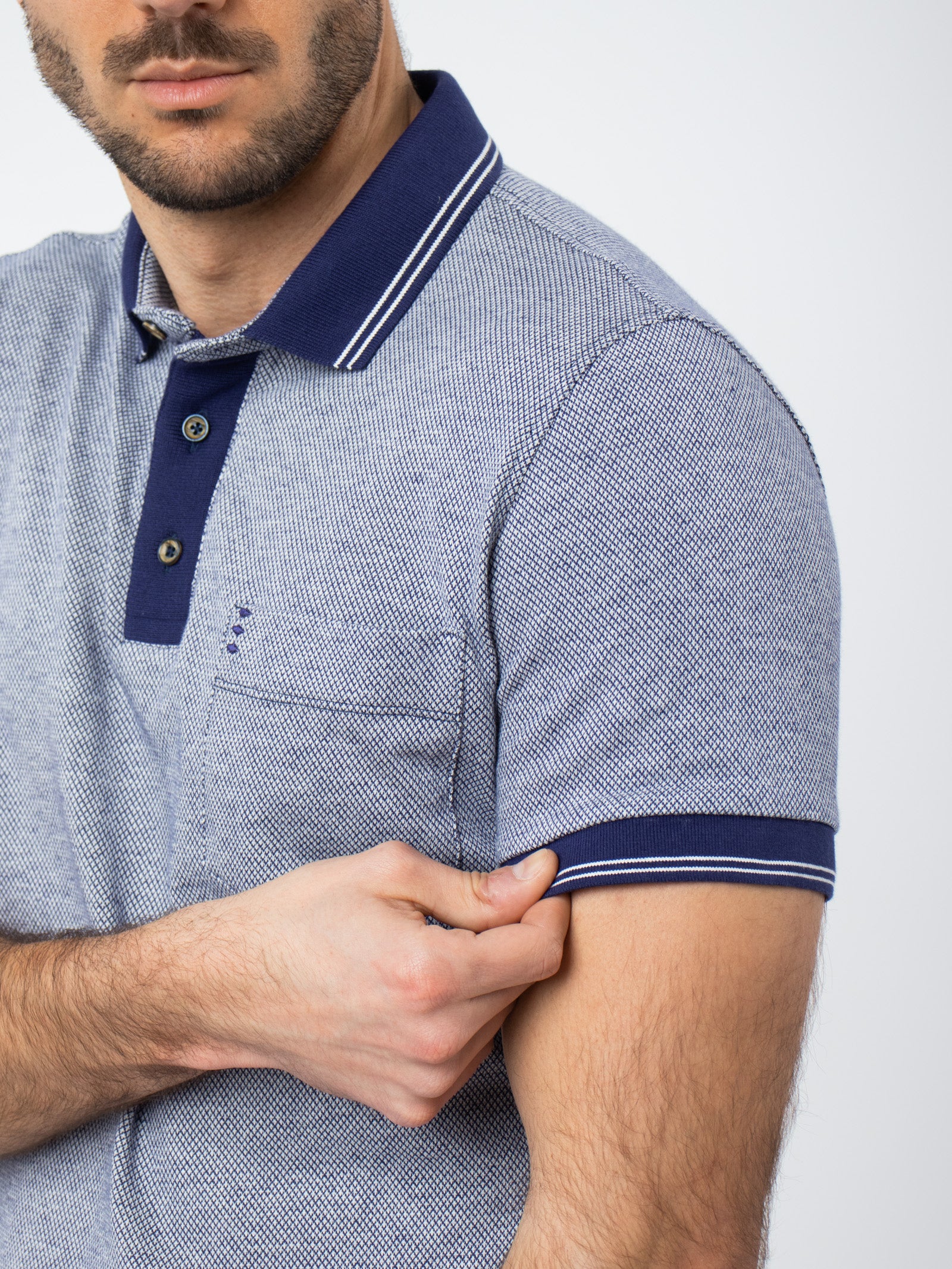 Polo jacquard detalles