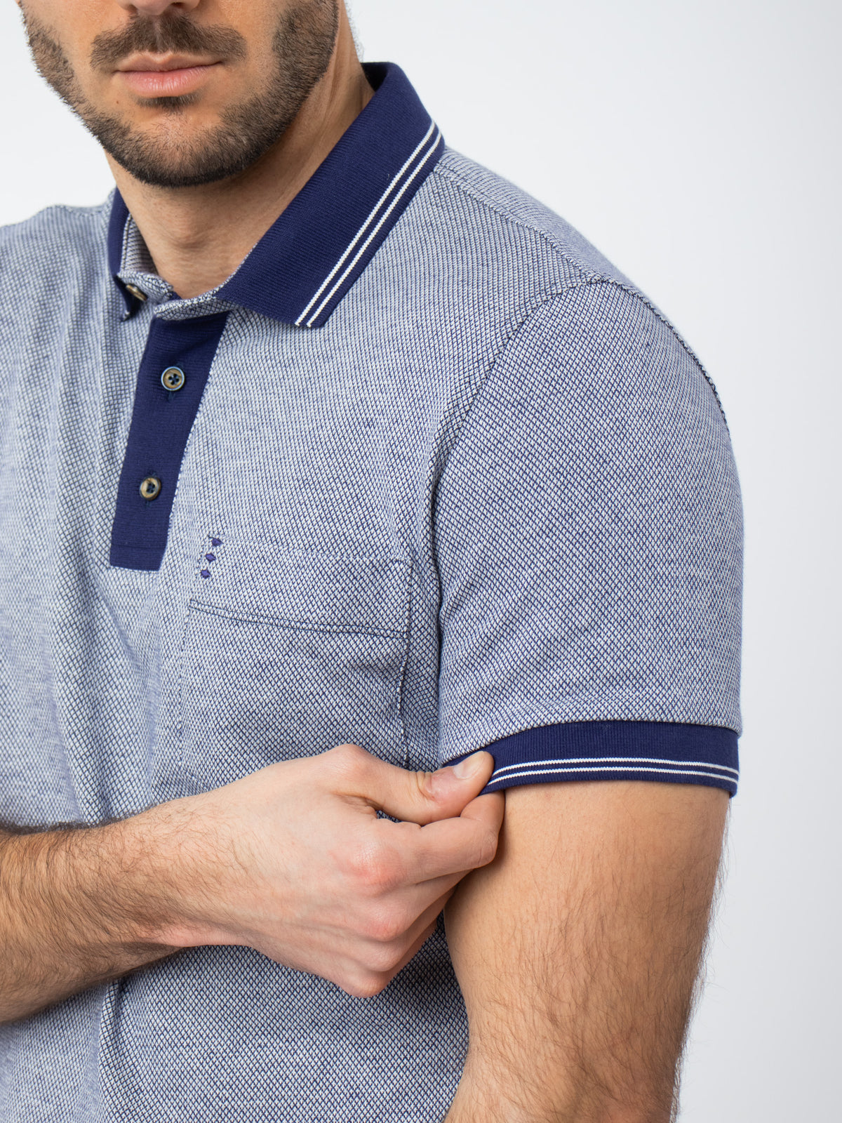 Jacquard polo shirt with details