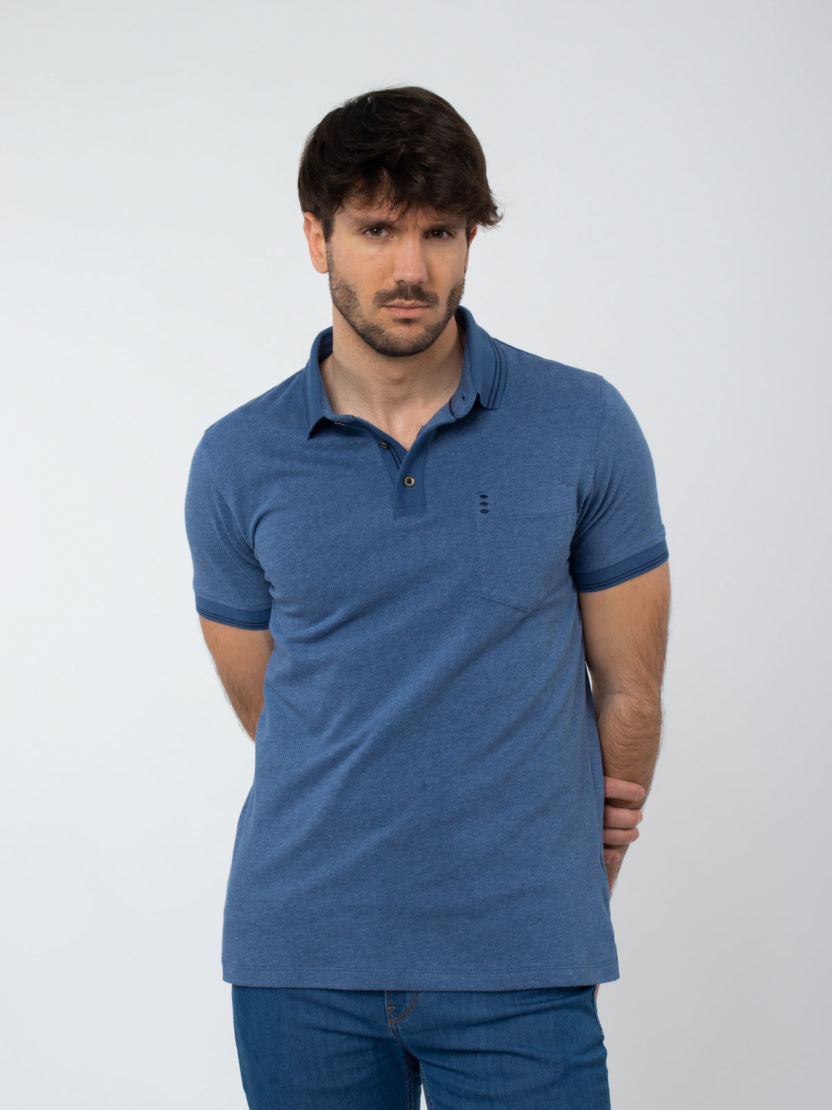 Jacquard polo shirt with details