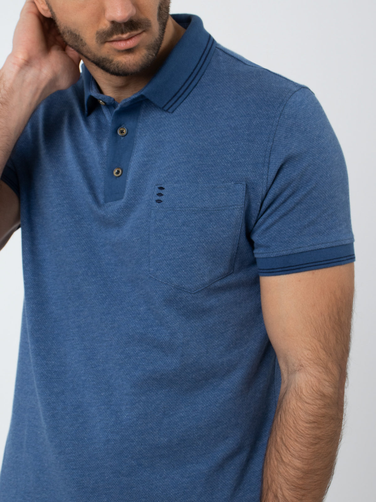 Jacquard polo shirt with details