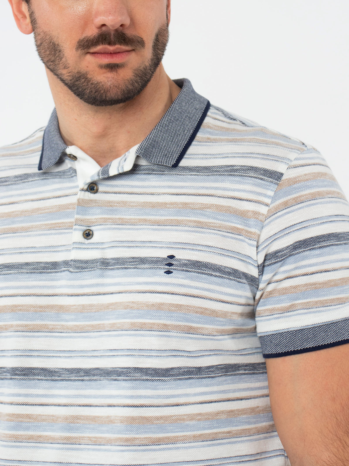 Multicolor striped polo shirt