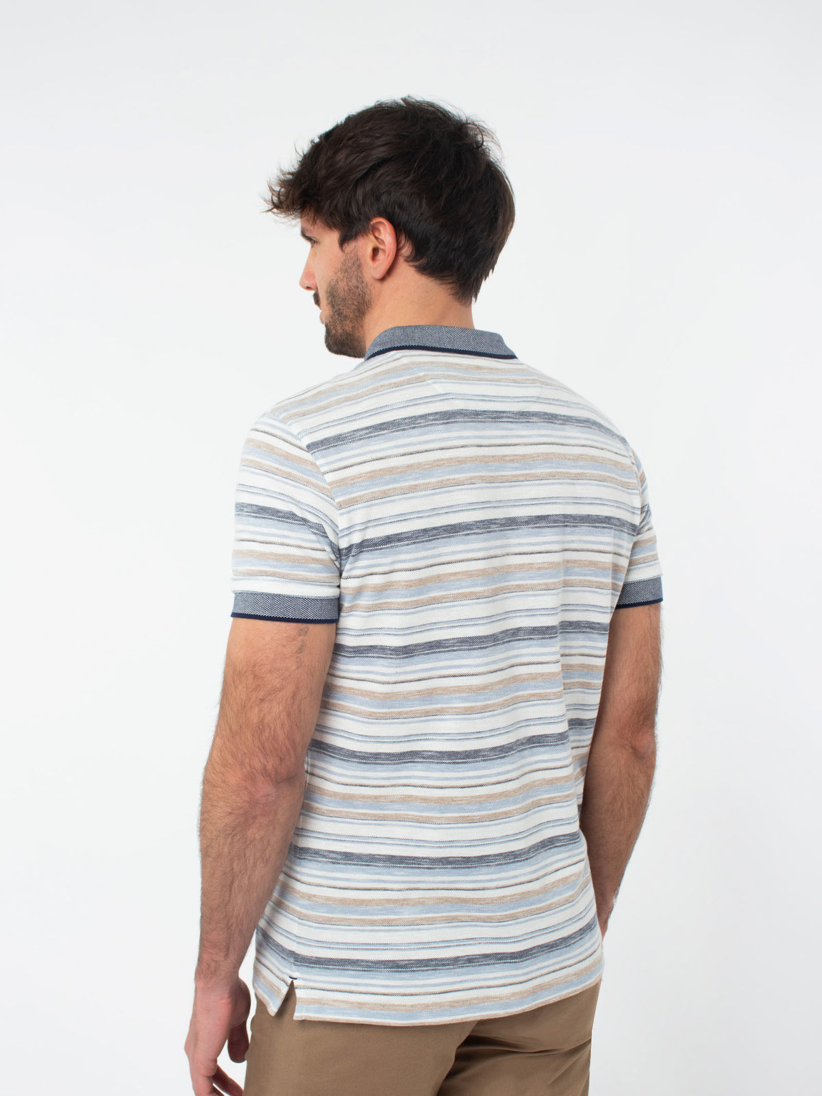 Multicolor striped polo shirt