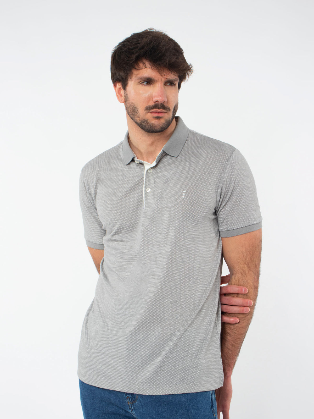 Jacquard polo shirt with details