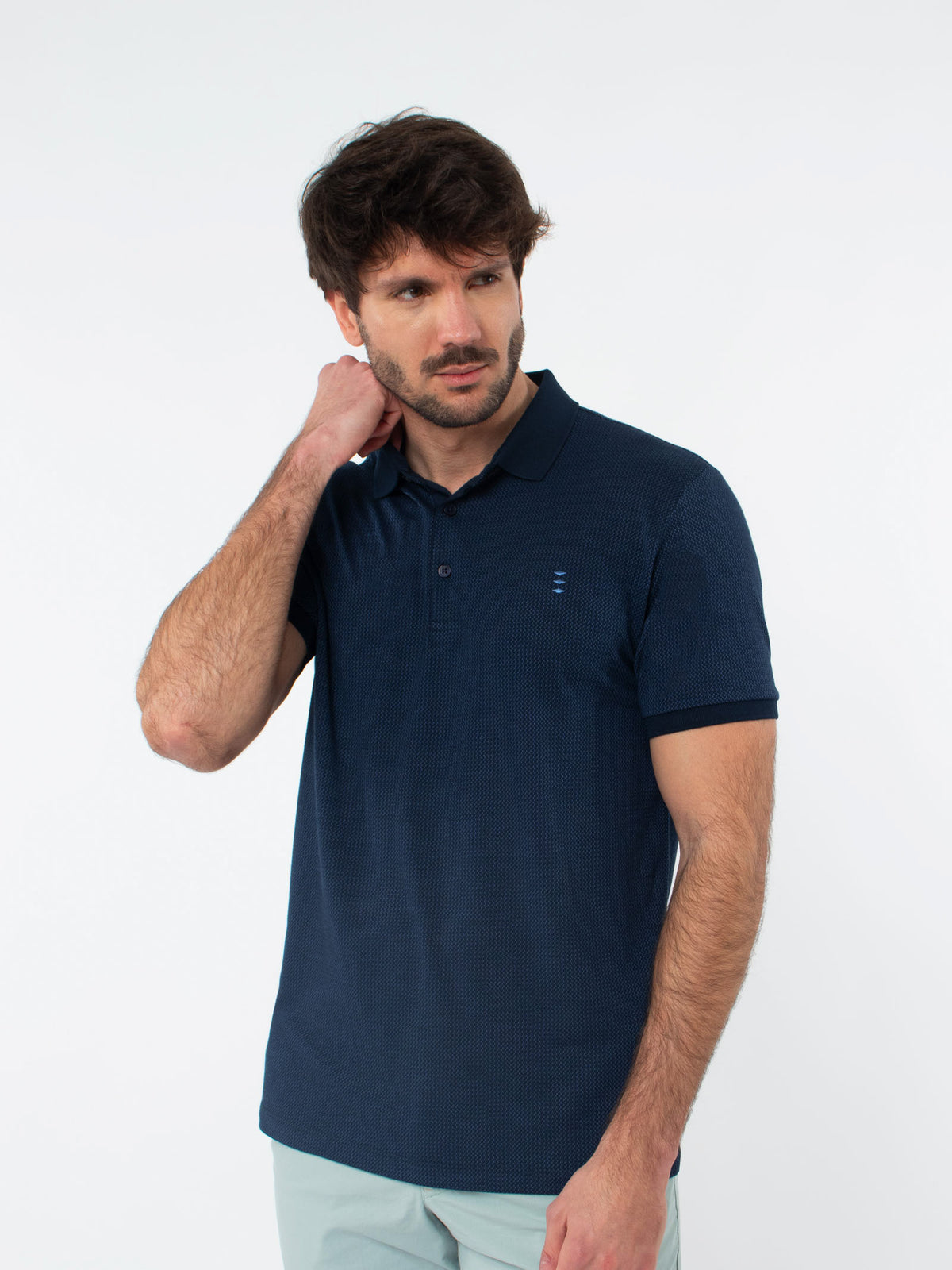 Jacquard polo shirt with details