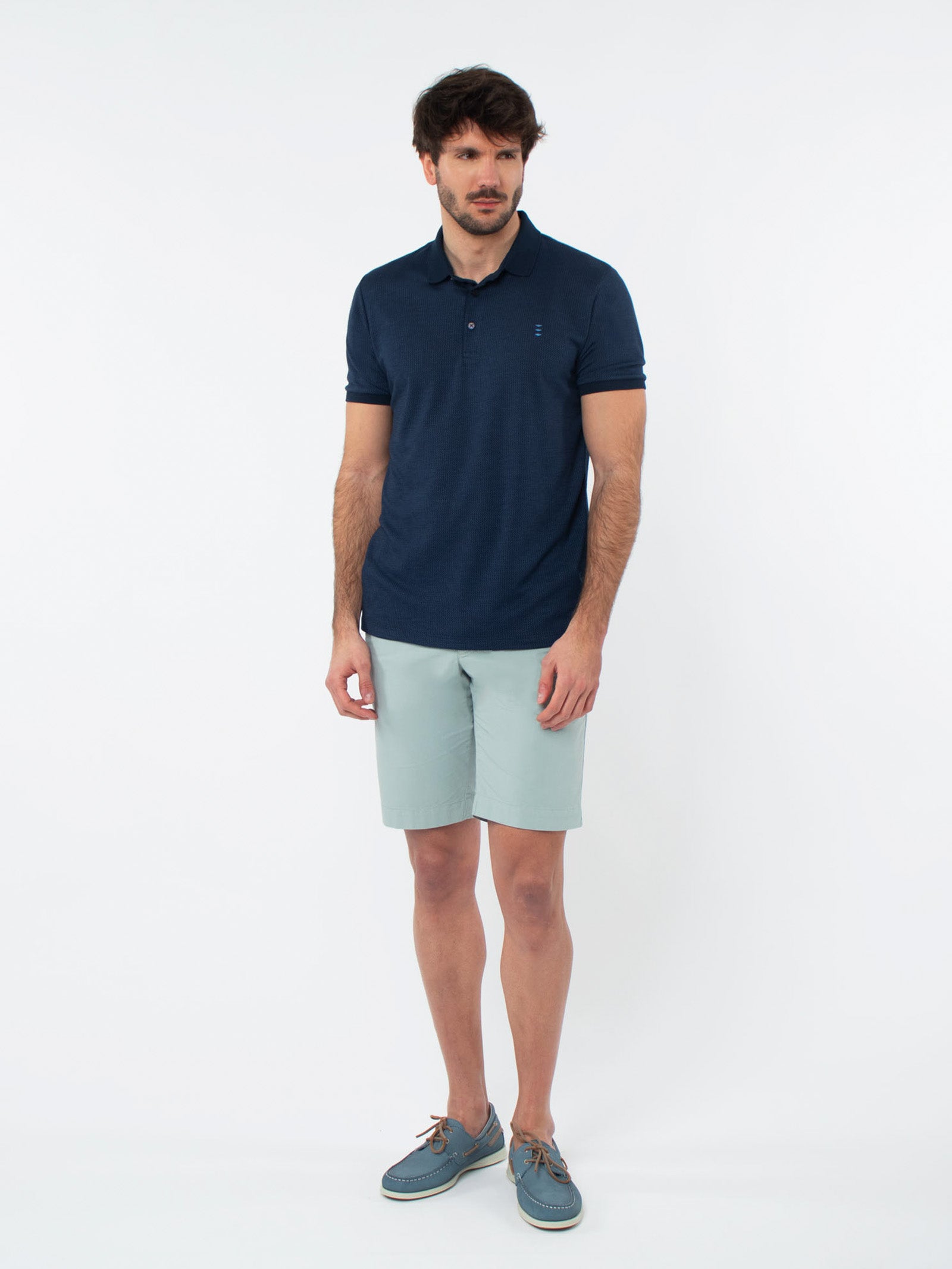 Polo jacquard con detalles