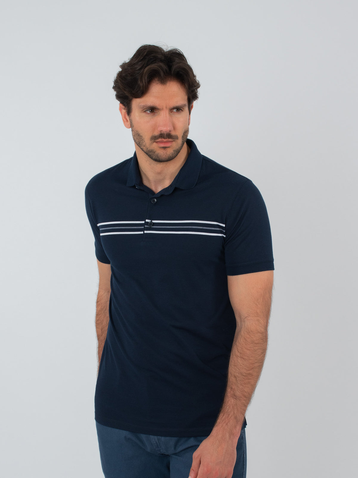 Stripe detail polo shirt