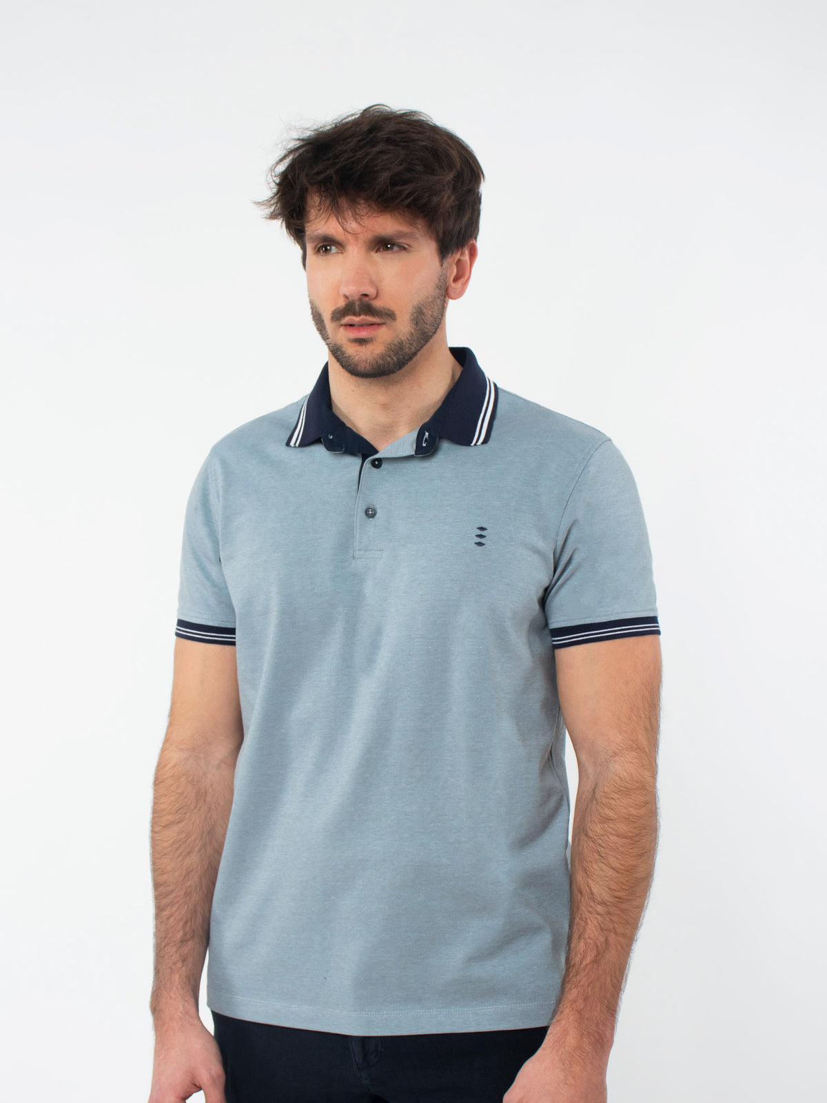 Jacquard polo shirt with details