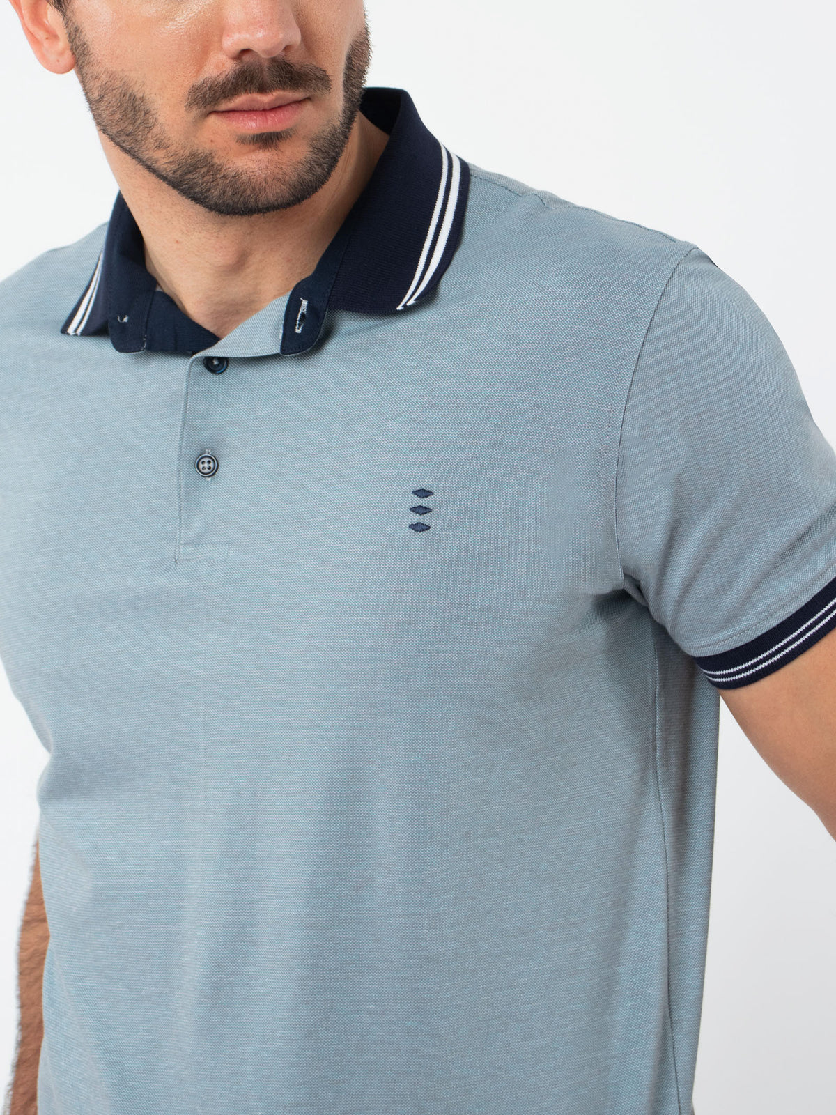 Jacquard polo shirt with details