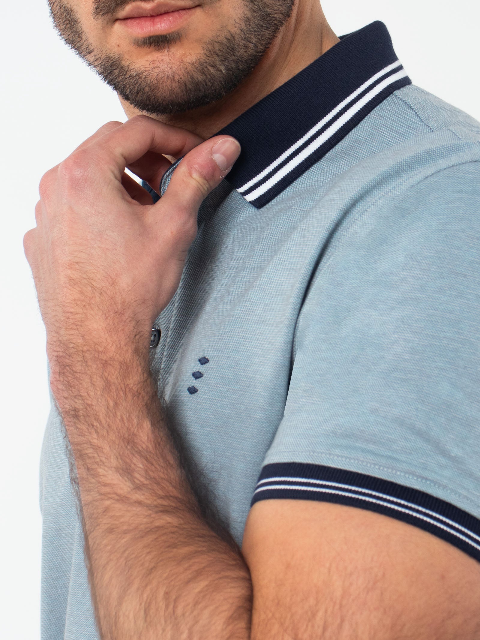Polo jacquard detalles