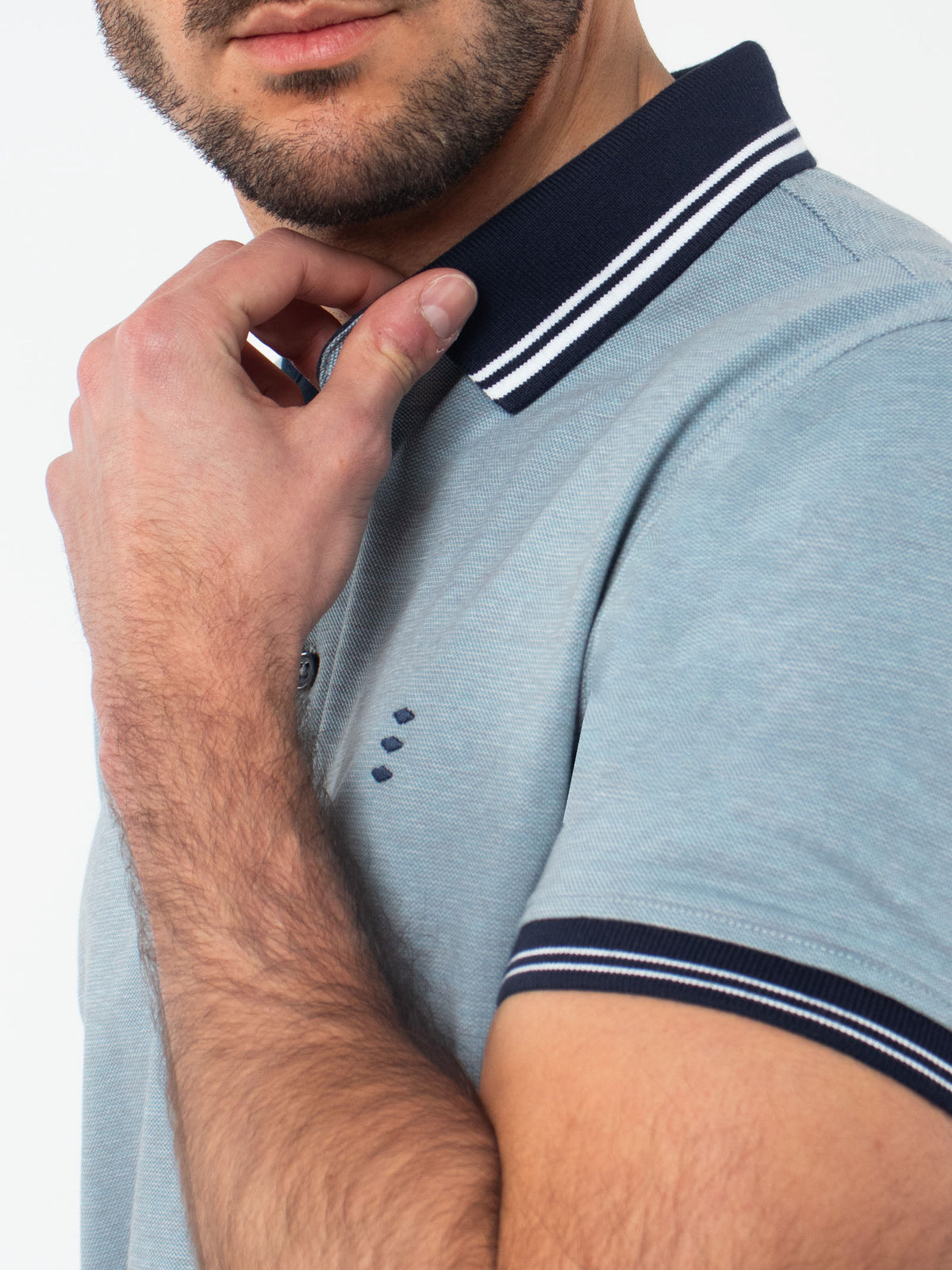 Jacquard polo shirt with details