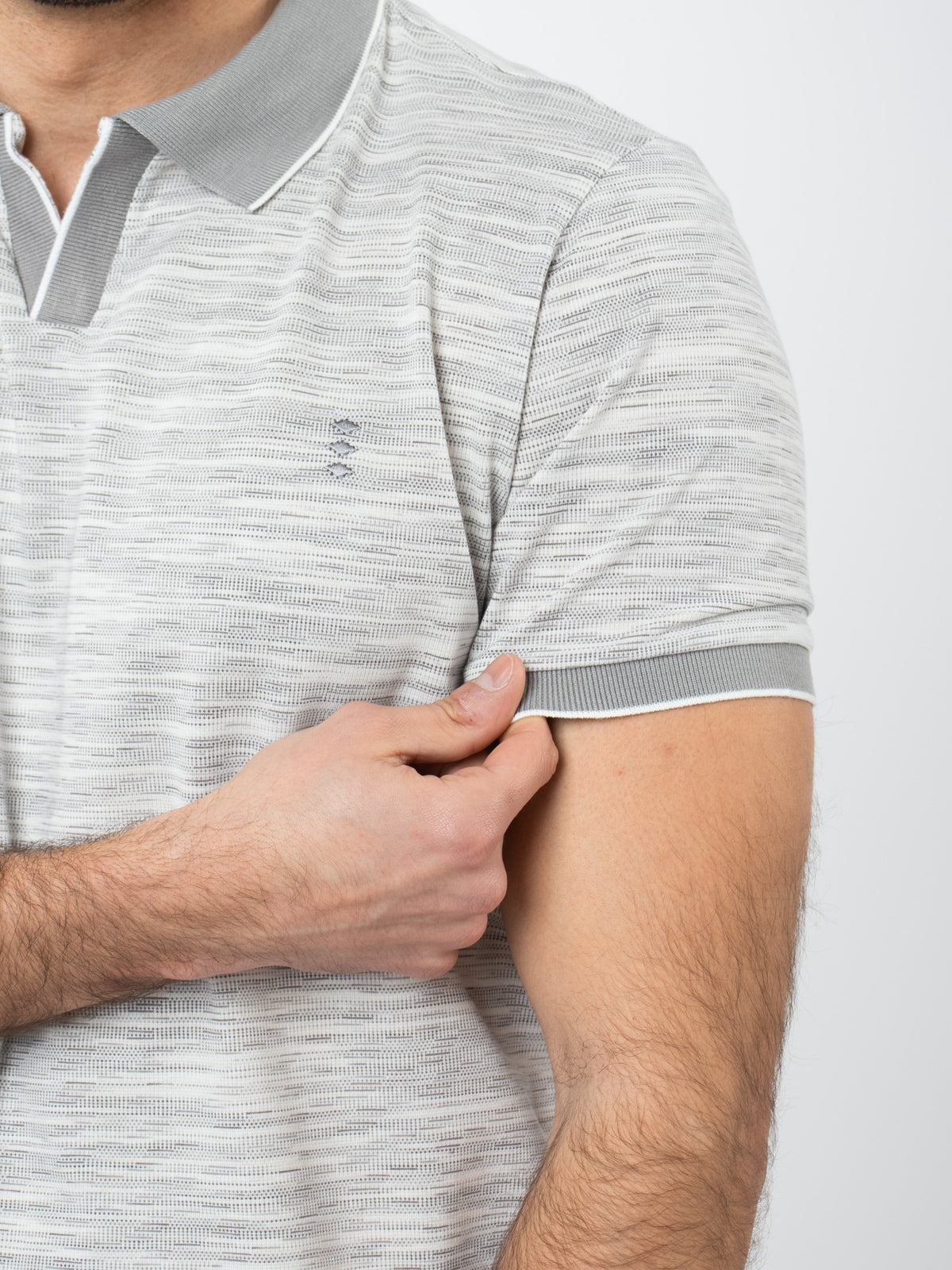 Polo shirt with heathered effect