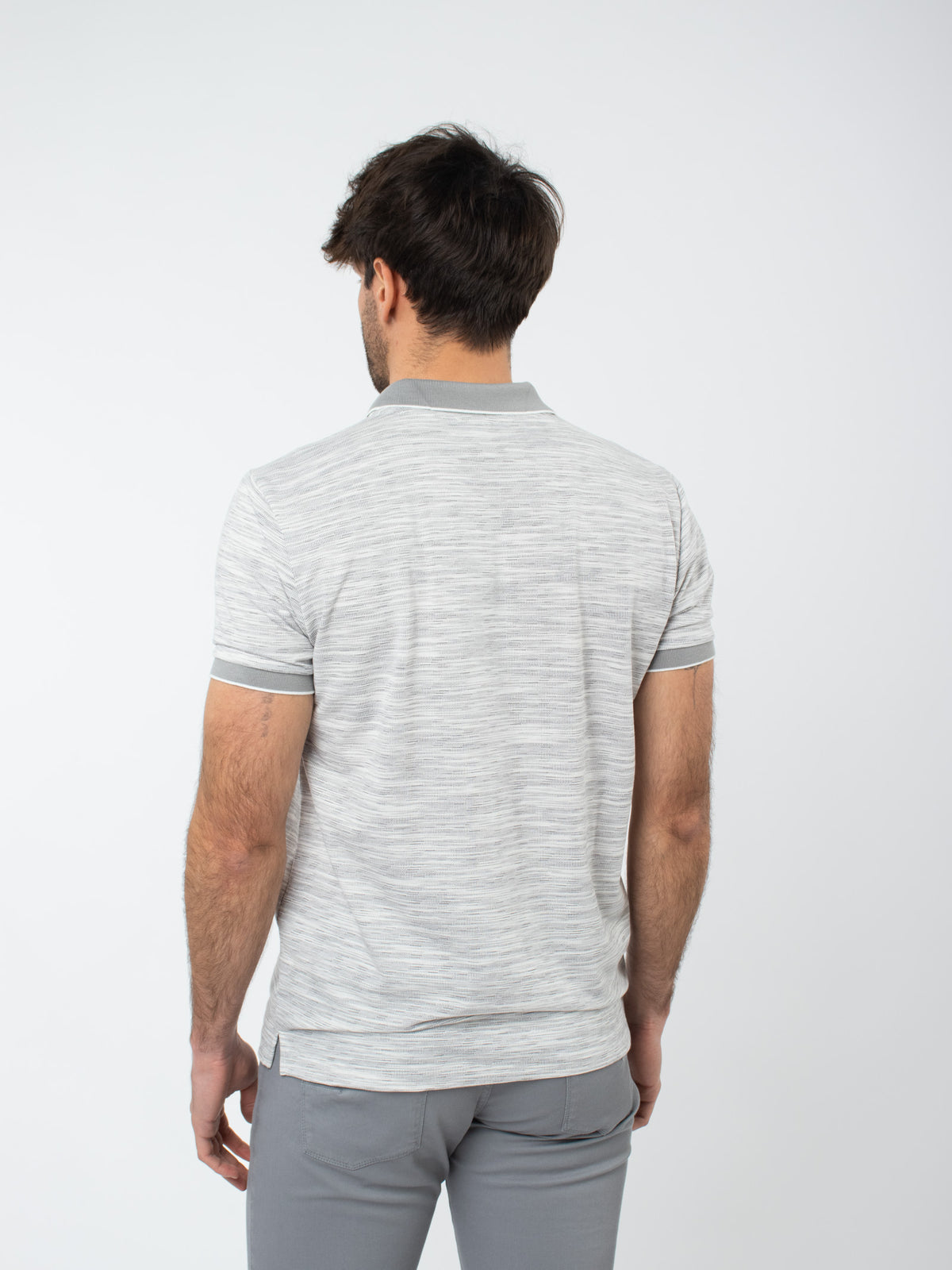 Polo shirt with heathered effect