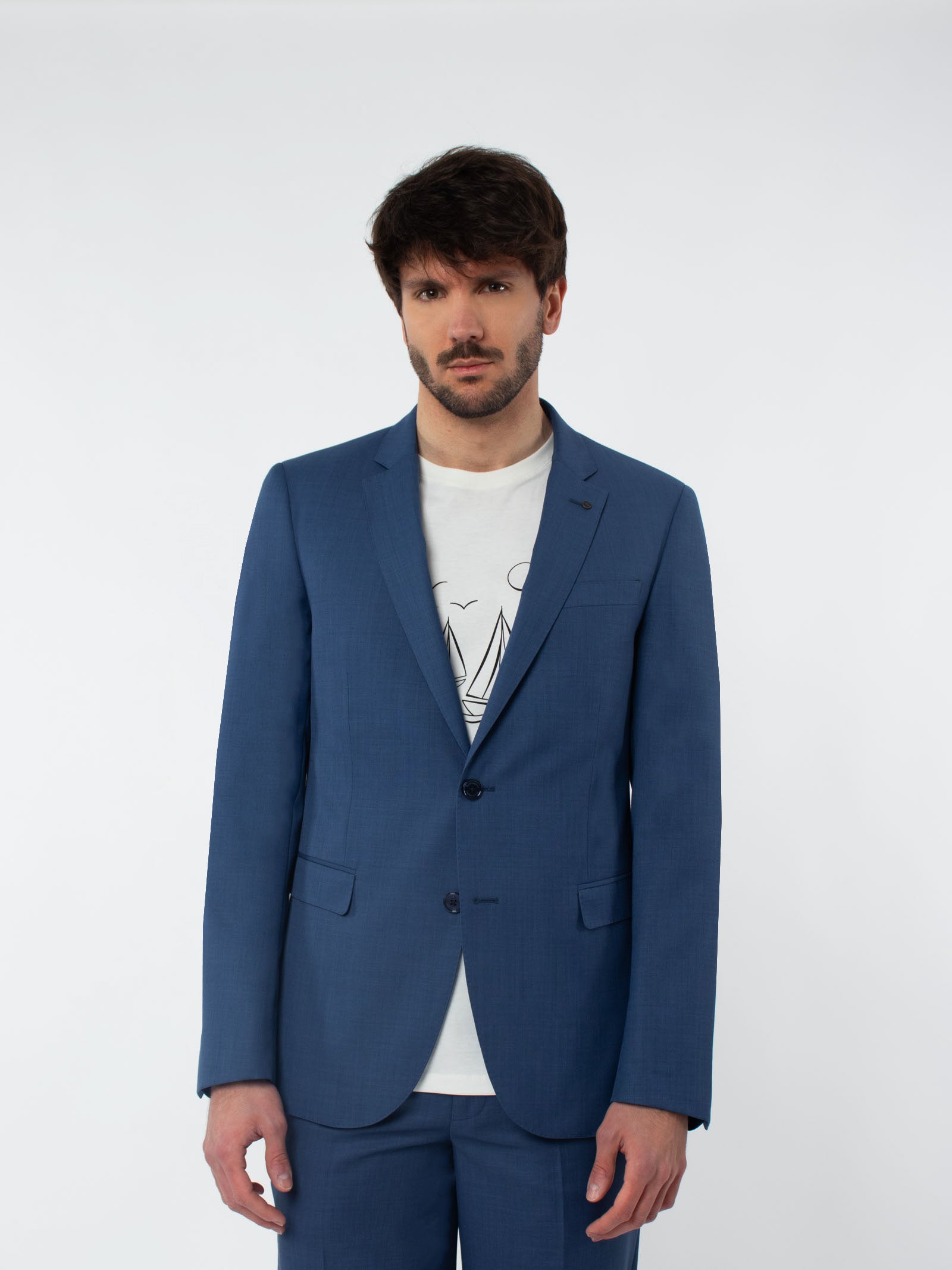 Slim fit suit with textured weave