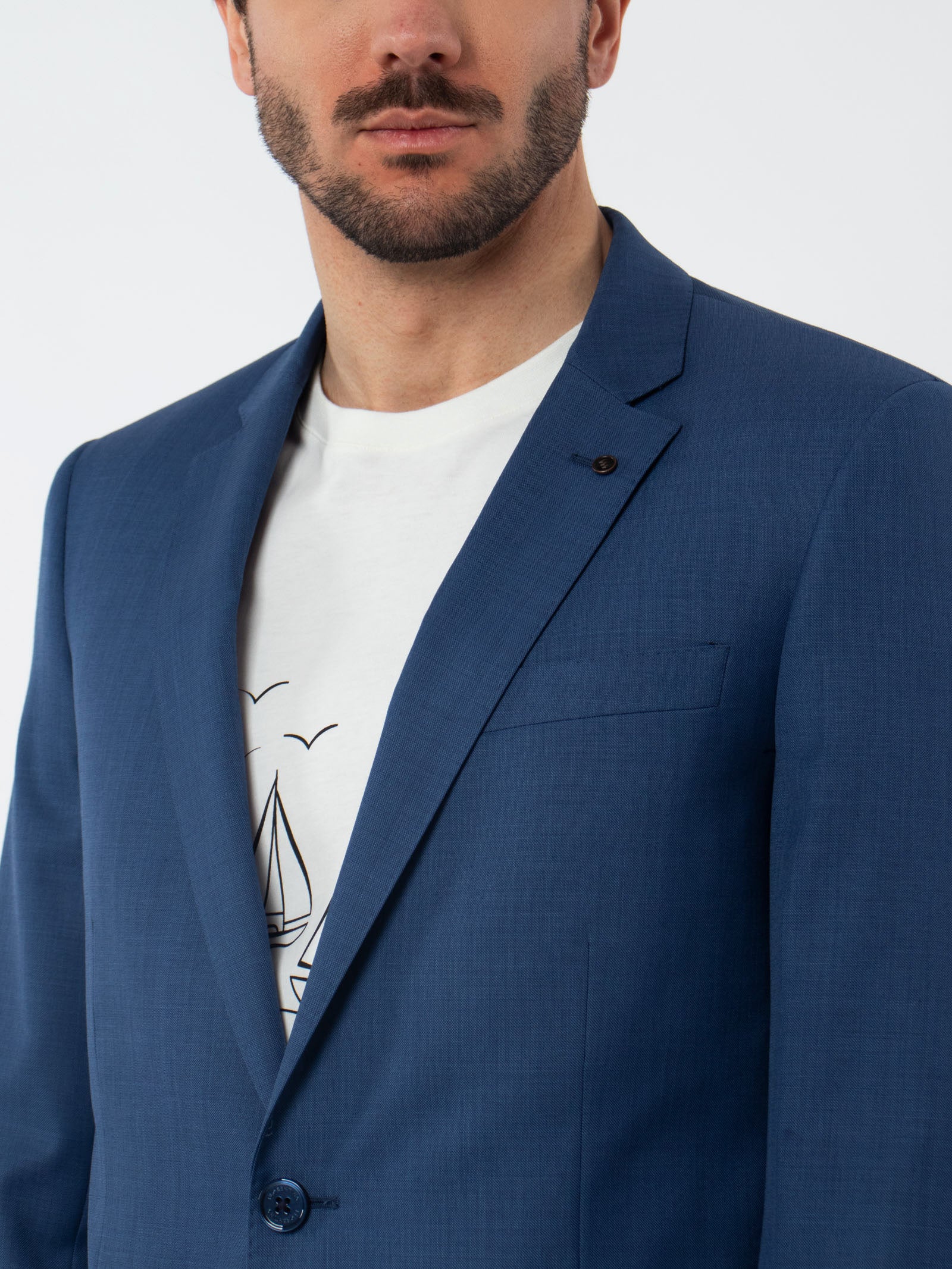 Slim fit suit with textured weave