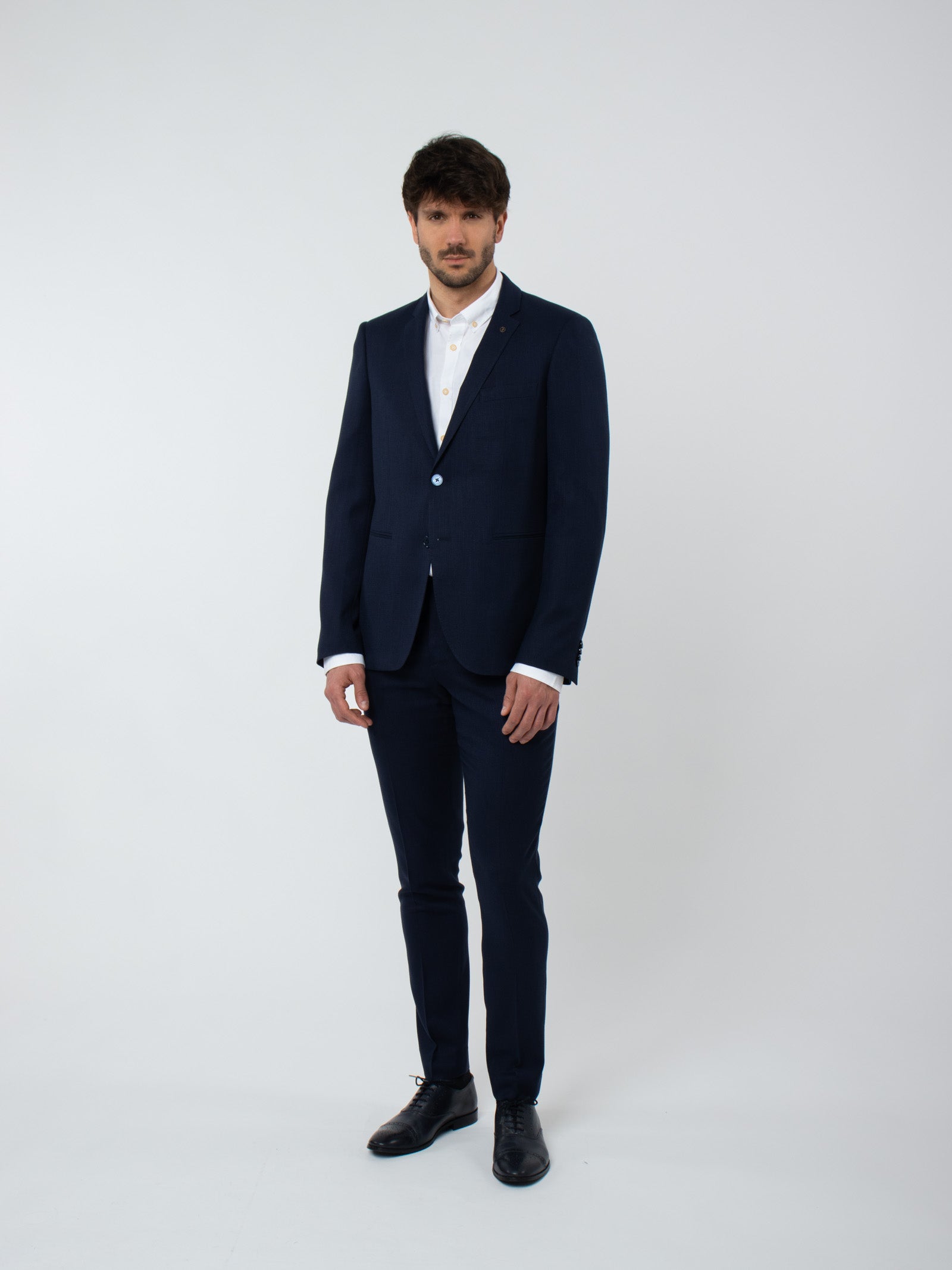 Super slim fit micro-check suit