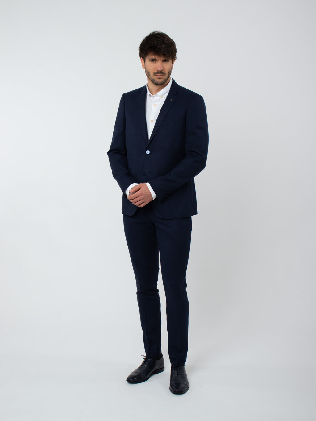 Super slim fit micro-check suit