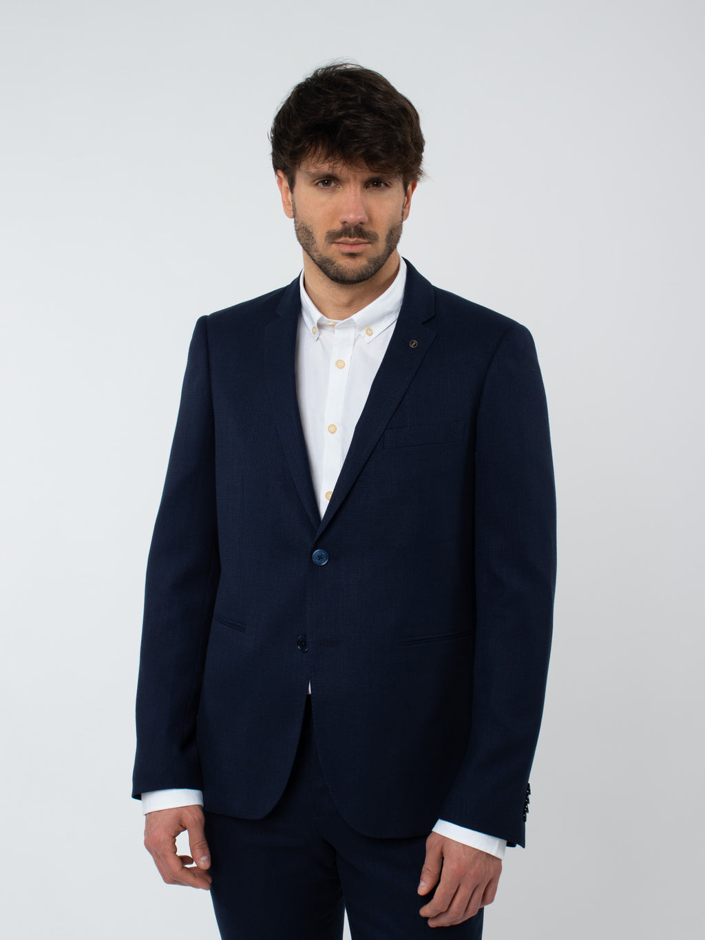 Super slim fit micro-check suit