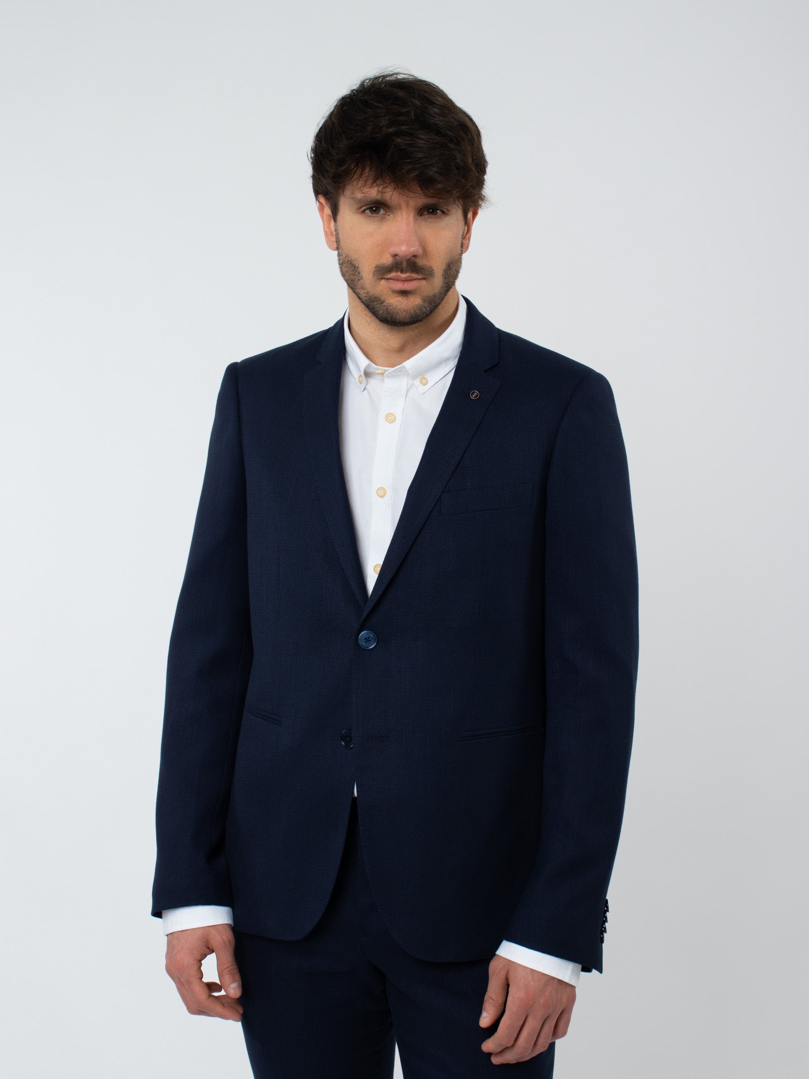 Super slim fit micro-check suit