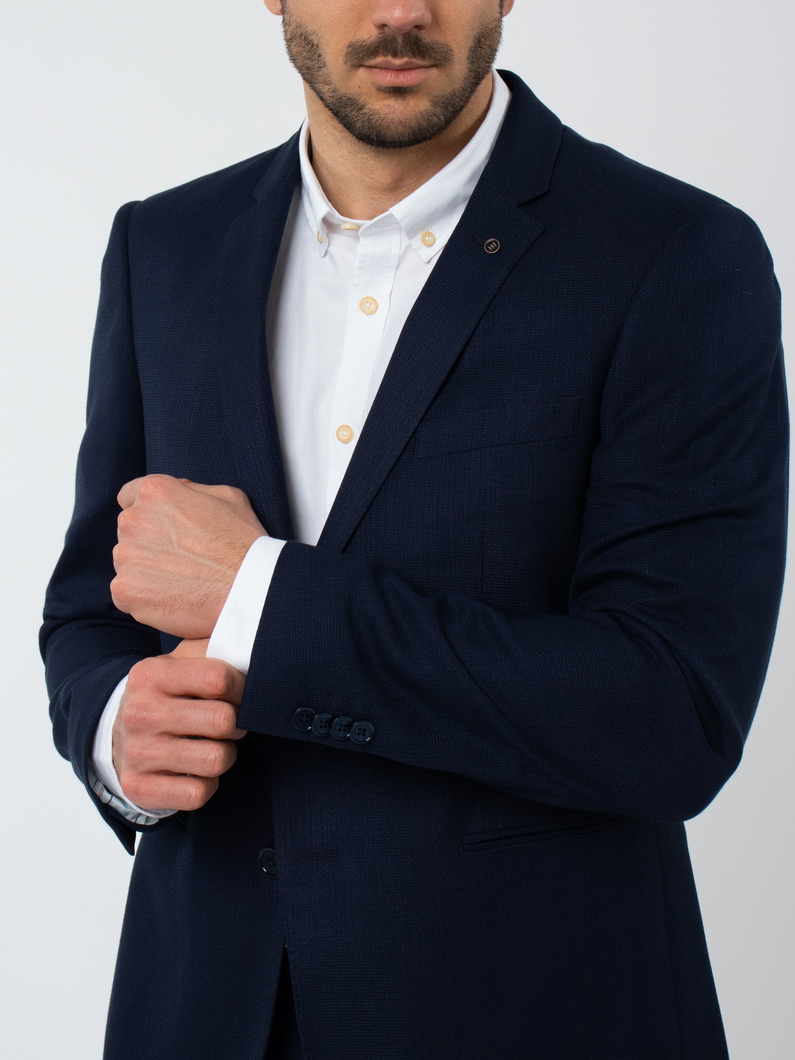 Super slim fit micro-check suit