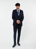Slim fit suit in micro-patterned pure wool