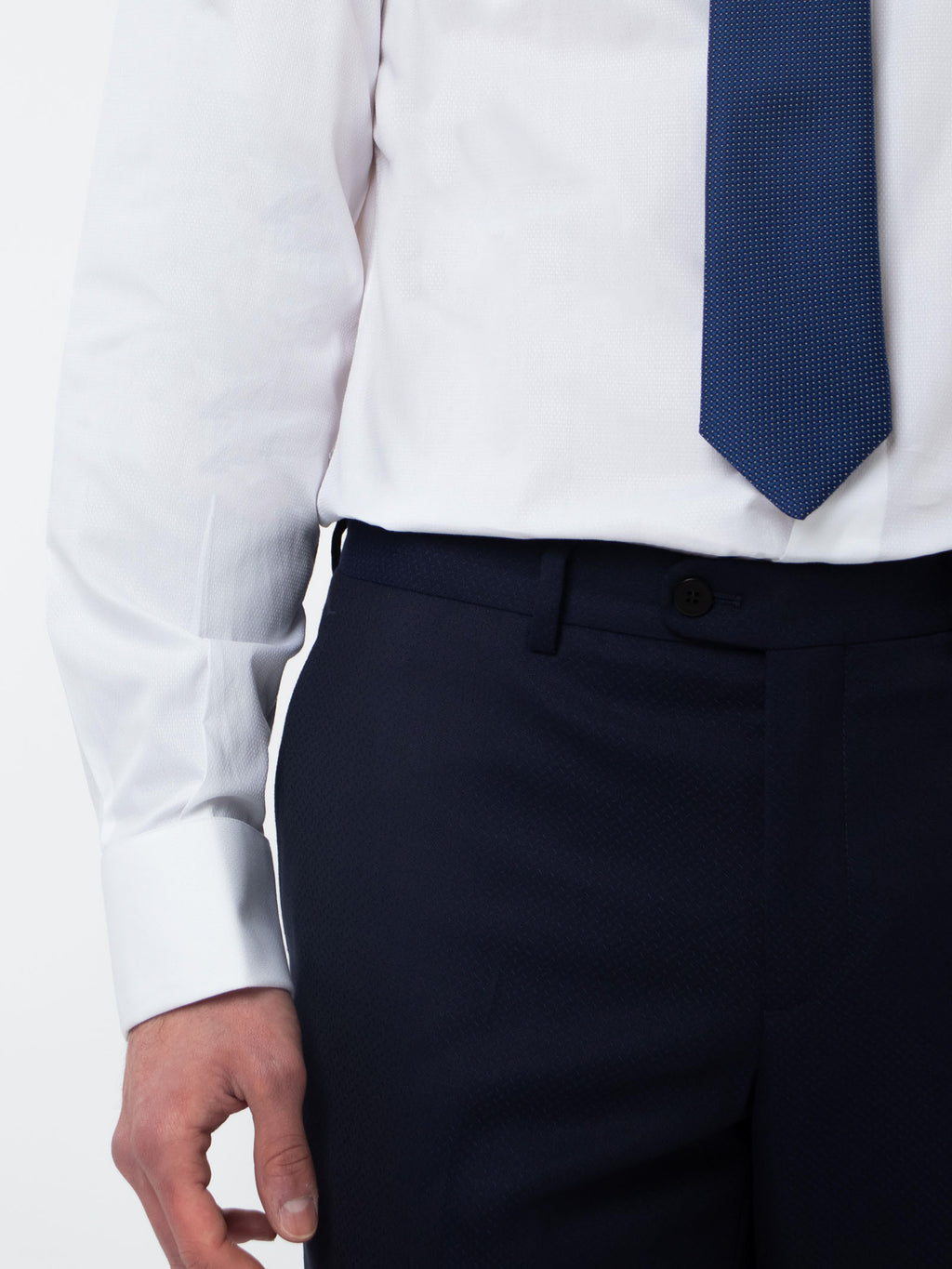 Slim fit suit in micro-patterned pure wool