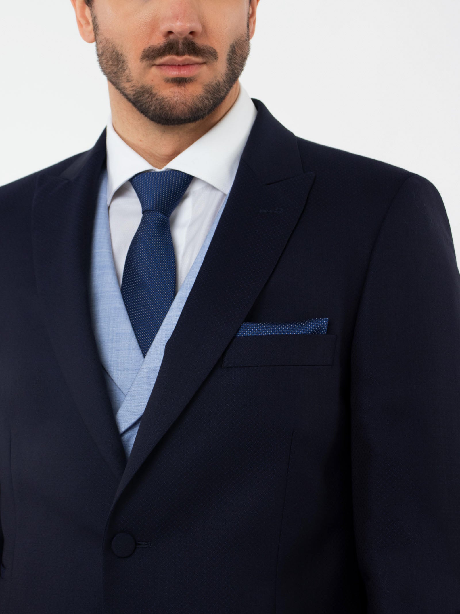 Slim fit suit in micro-patterned pure wool