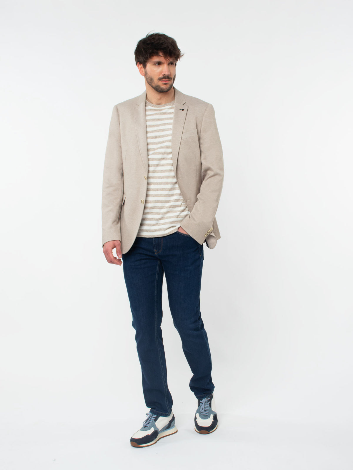 Americana piqué bicolor regular fit