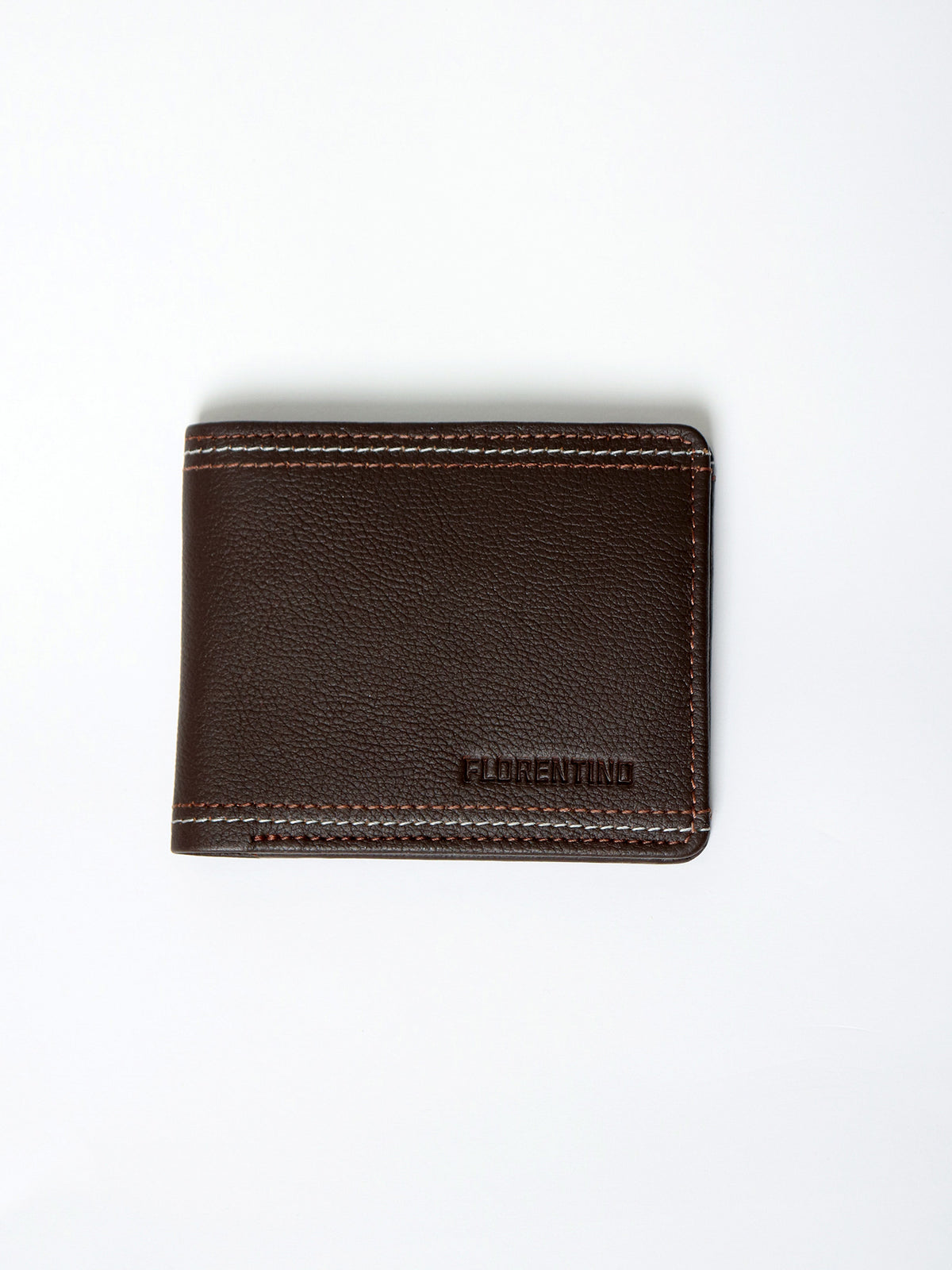 Leather Wallet with Topstitch Detailing