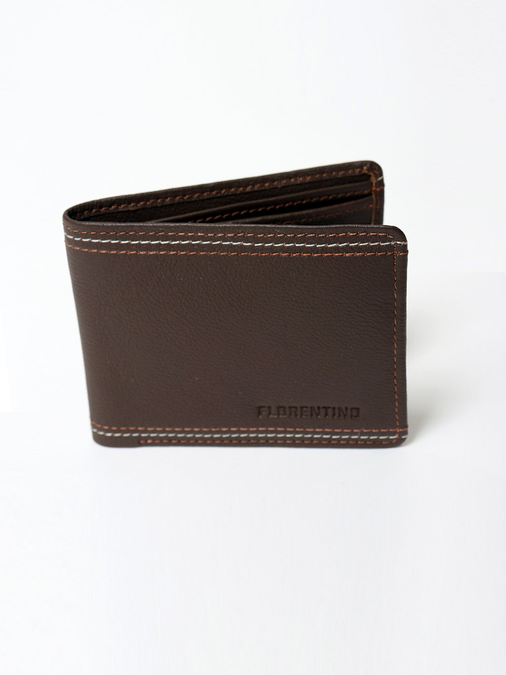 Cartera Piel con Detalle Pespuntes