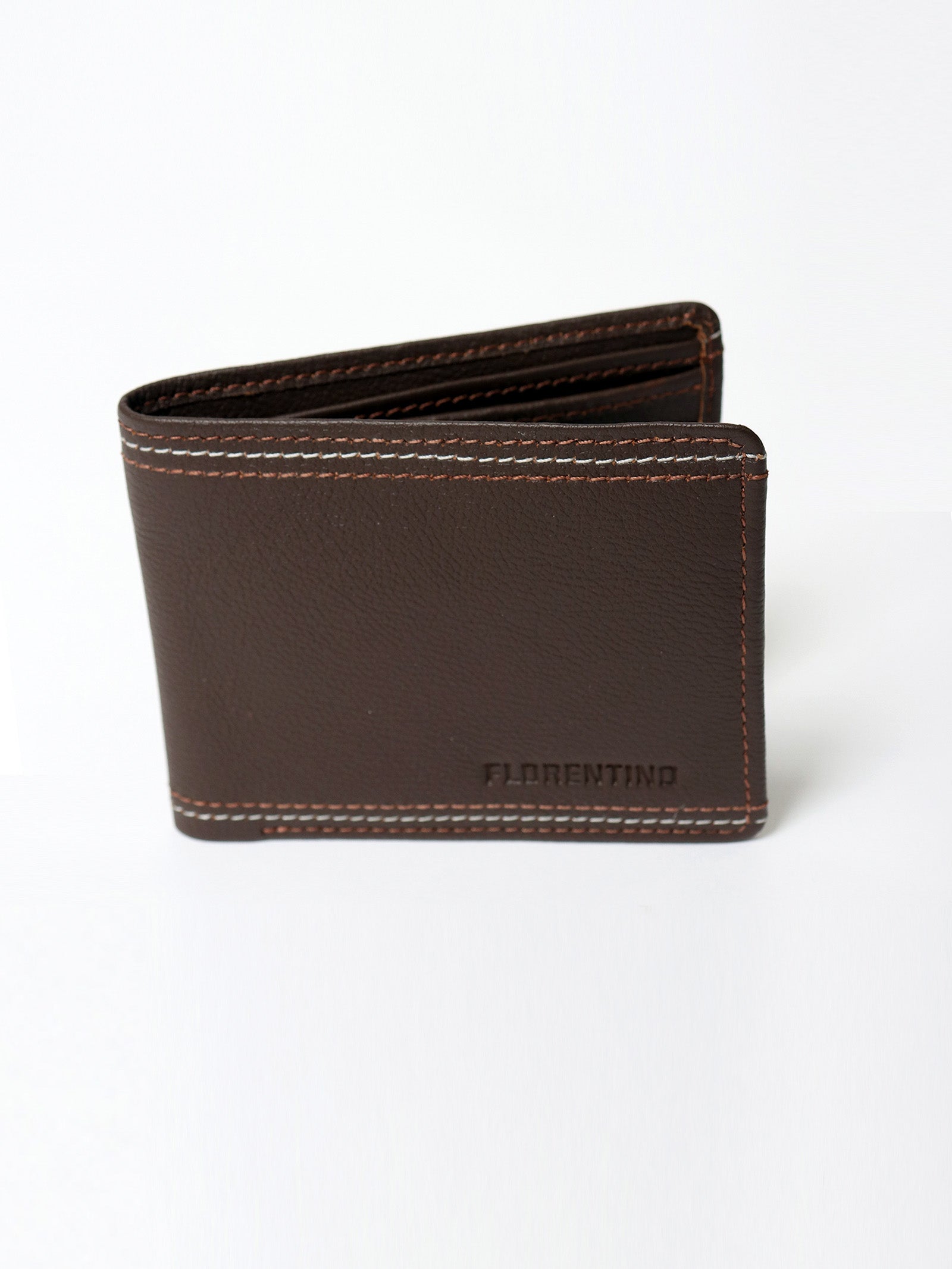 Cartera Piel con Detalle Pespuntes