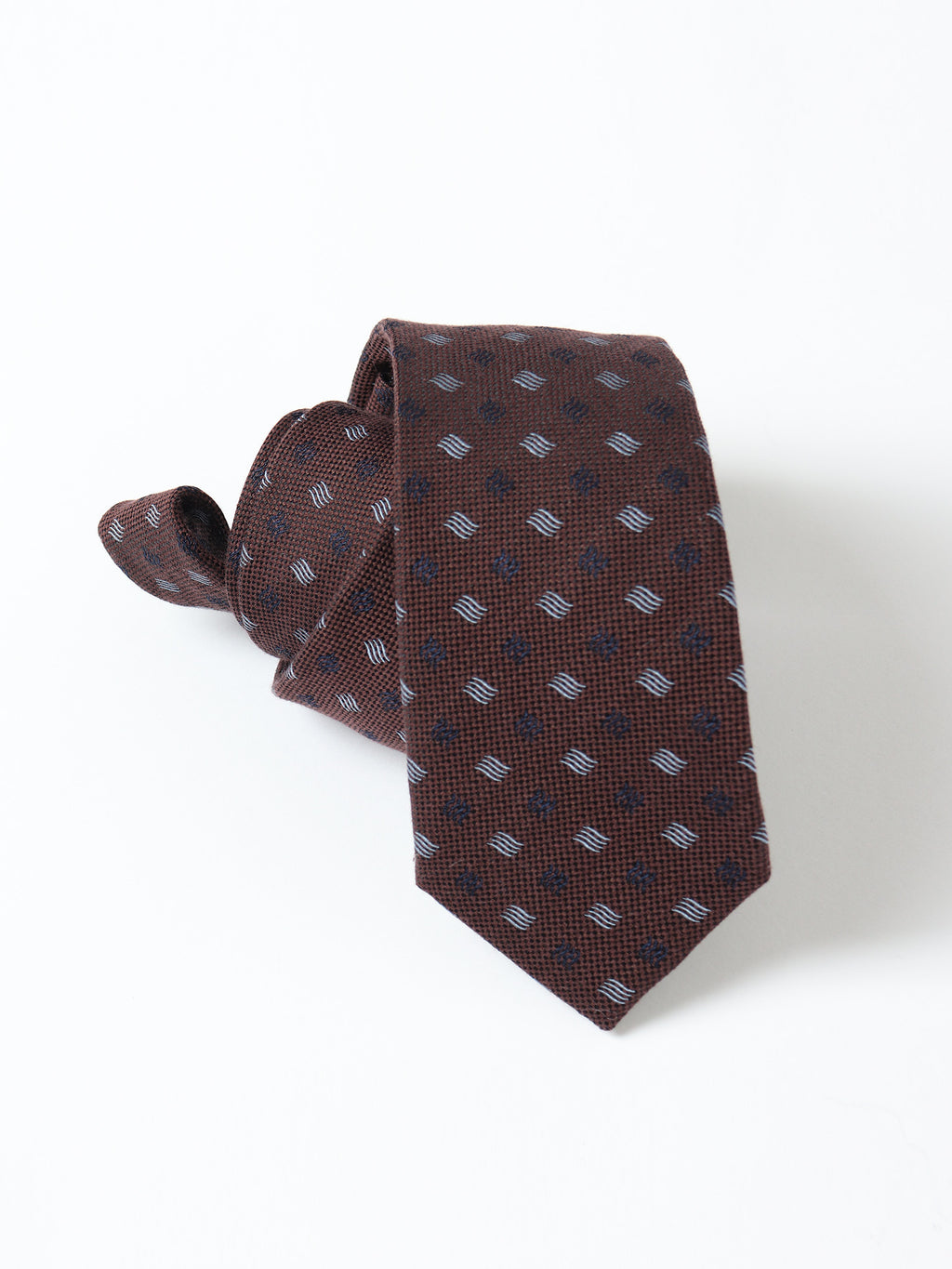 Silk and cotton patterned tie