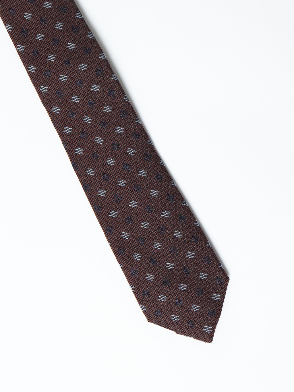 Silk and cotton patterned tie