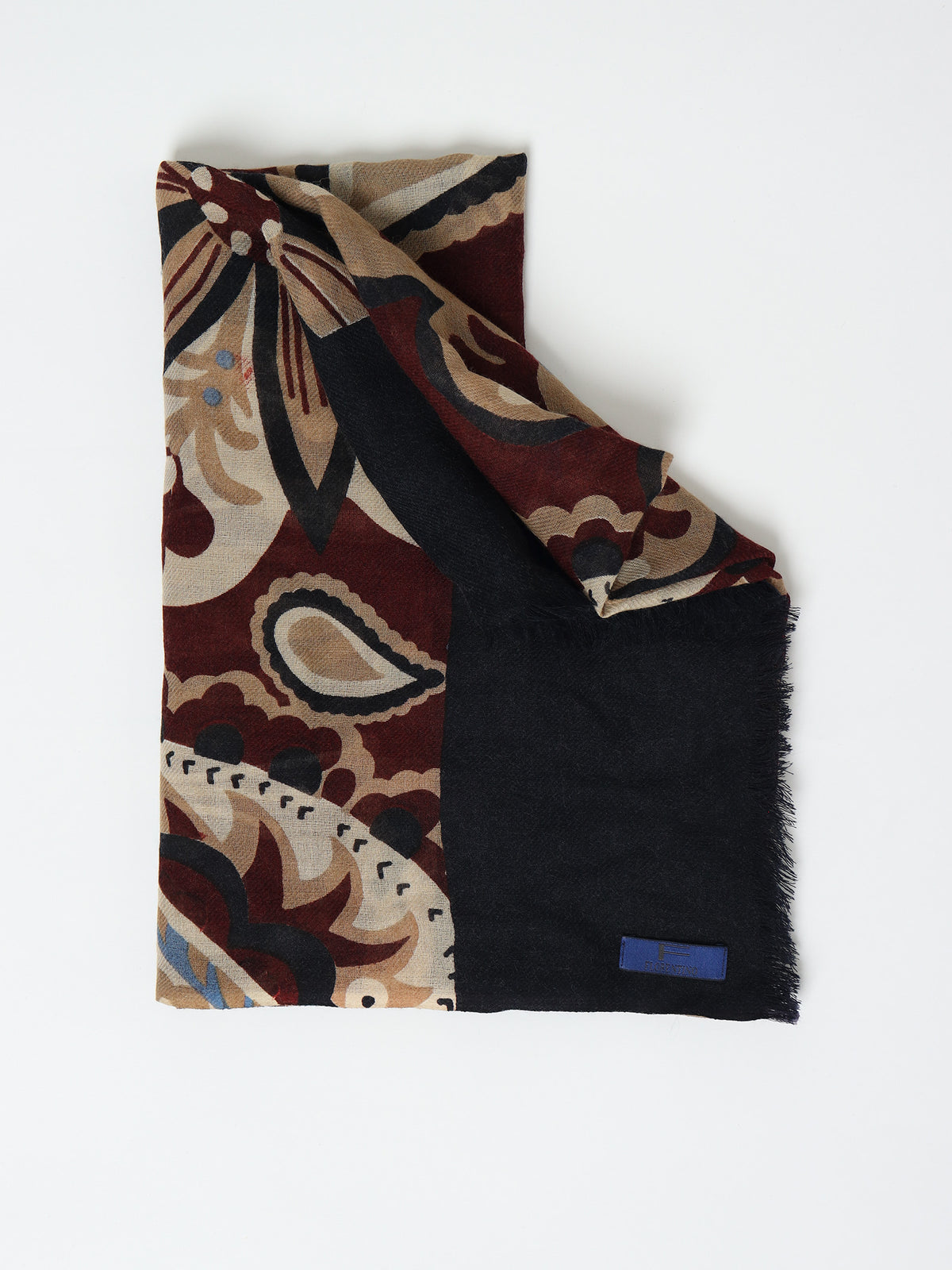 Floral print wool scarf