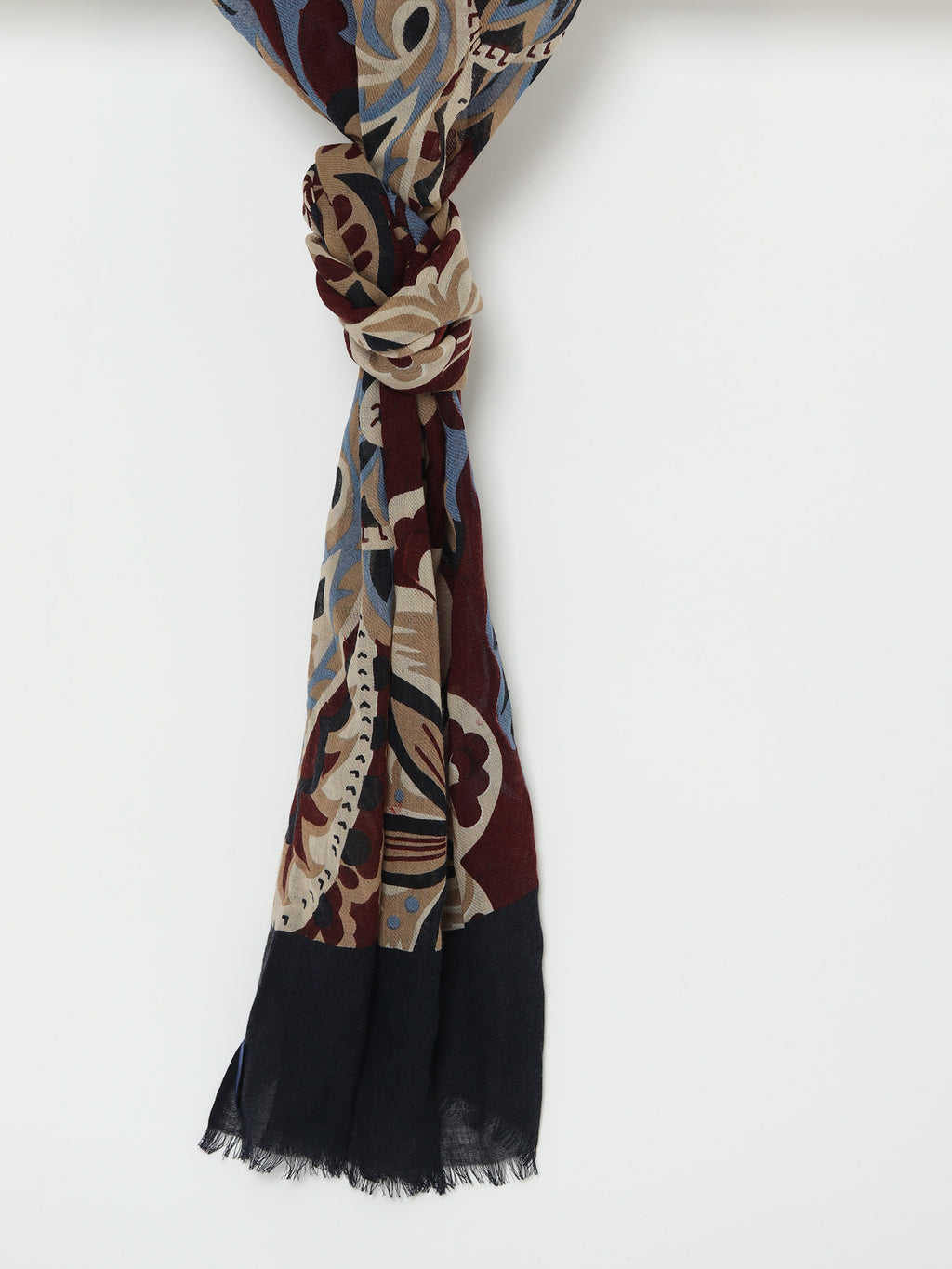Floral print wool scarf