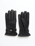 Guantes piel puño ajustable
