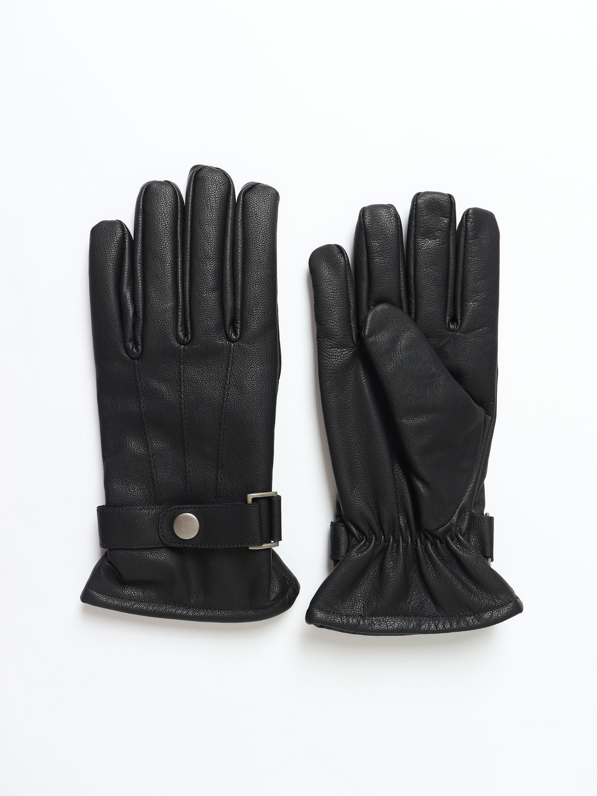 Guantes piel puño ajustable