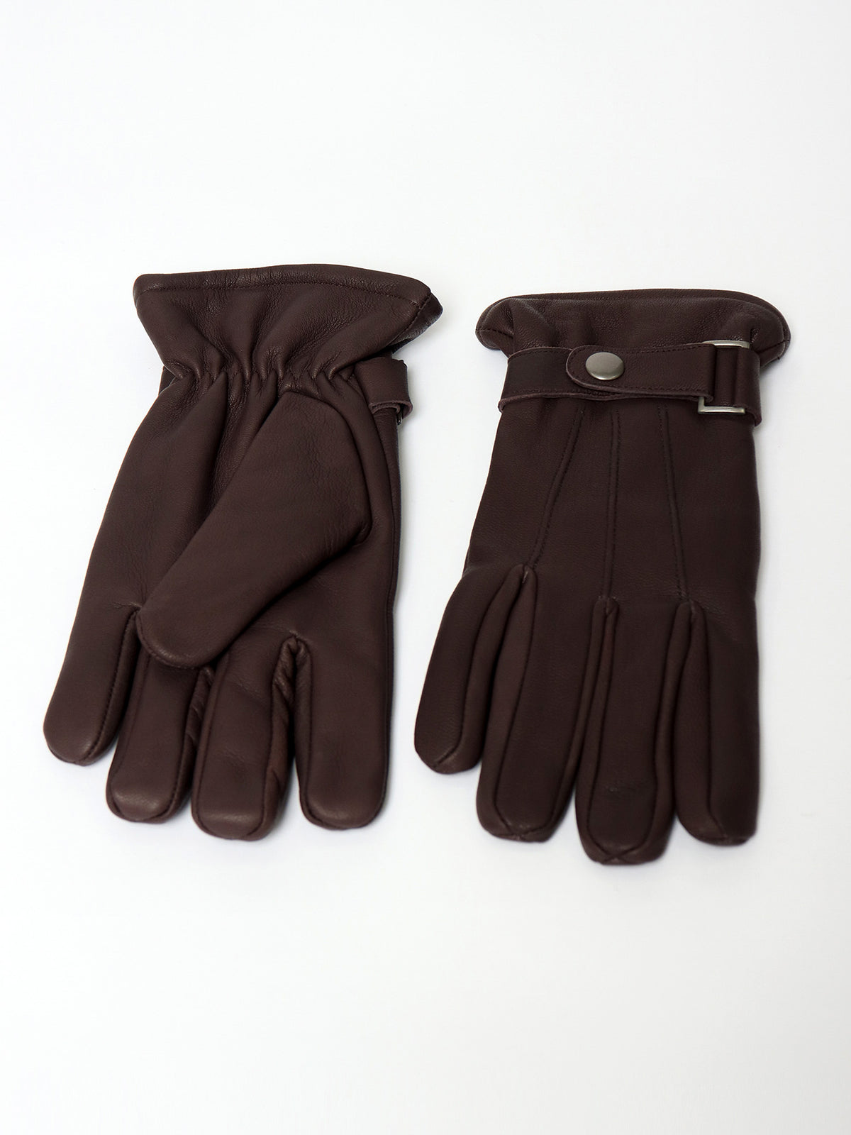 Guantes piel puño ajustable
