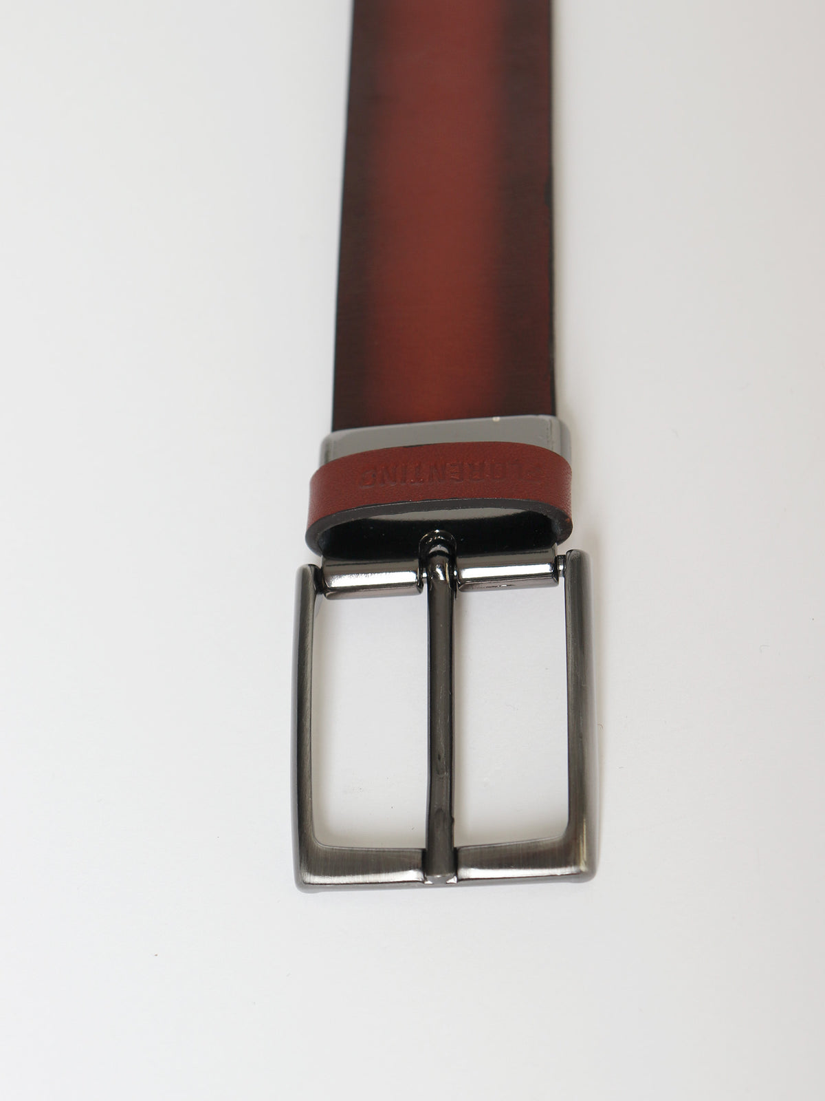 Burnished edge leather belt