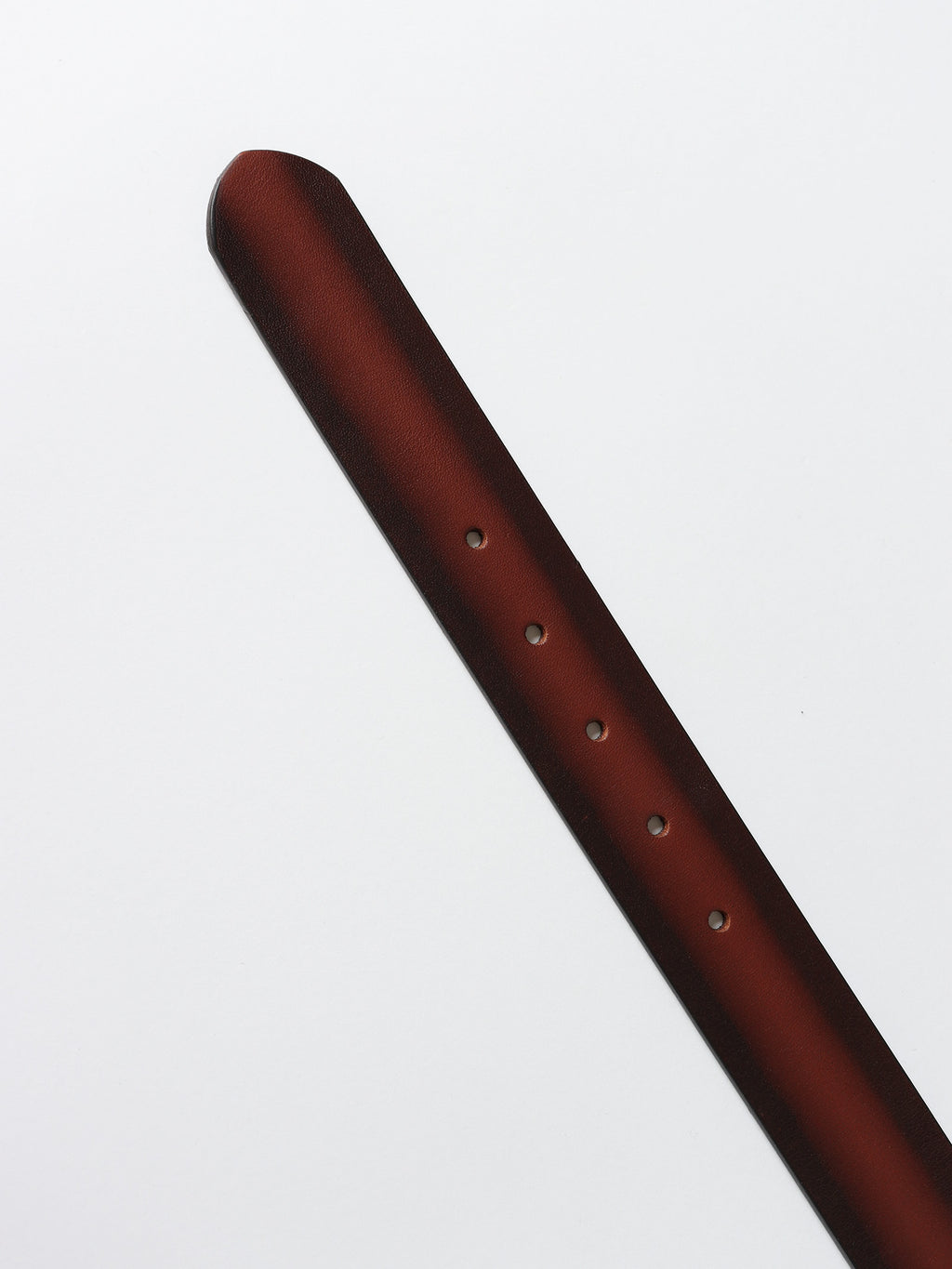 Burnished edge leather belt
