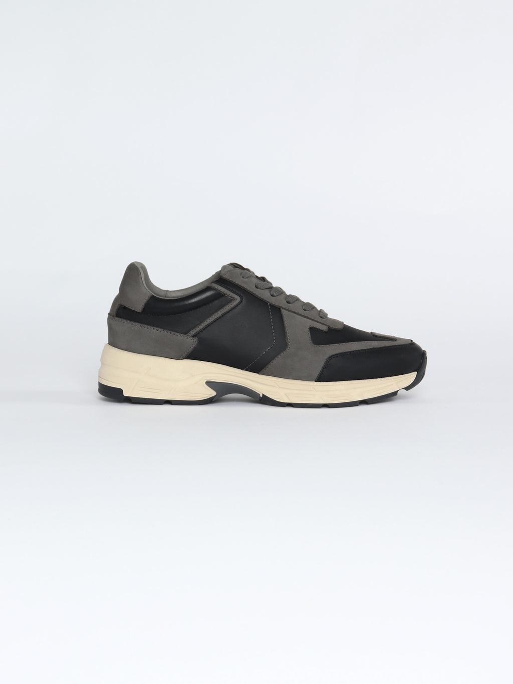 Leather multi-panel sneakers