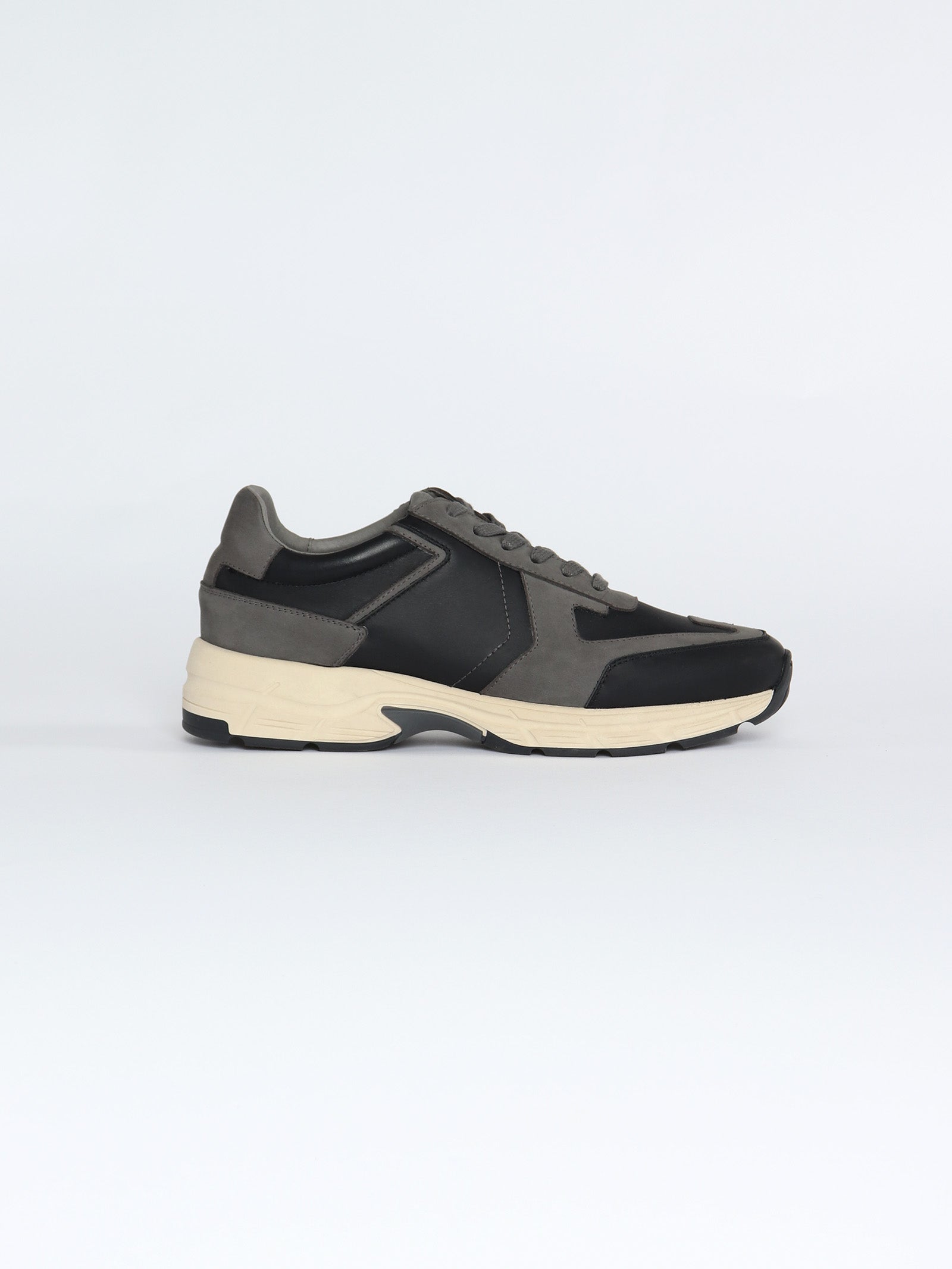 Leather multi-panel sneakers