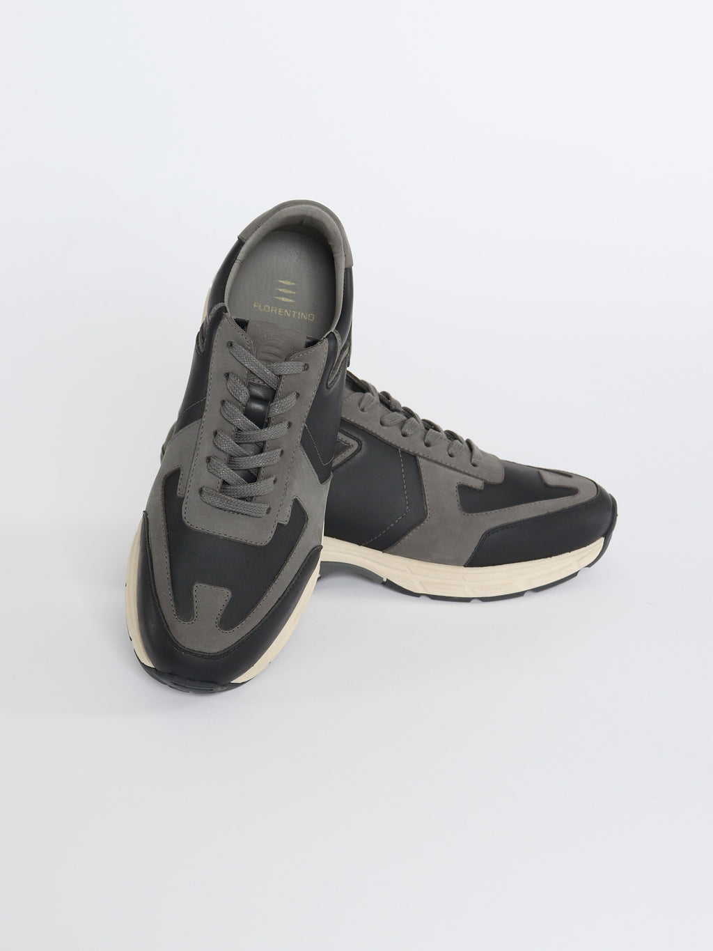 Leather multi-panel sneakers