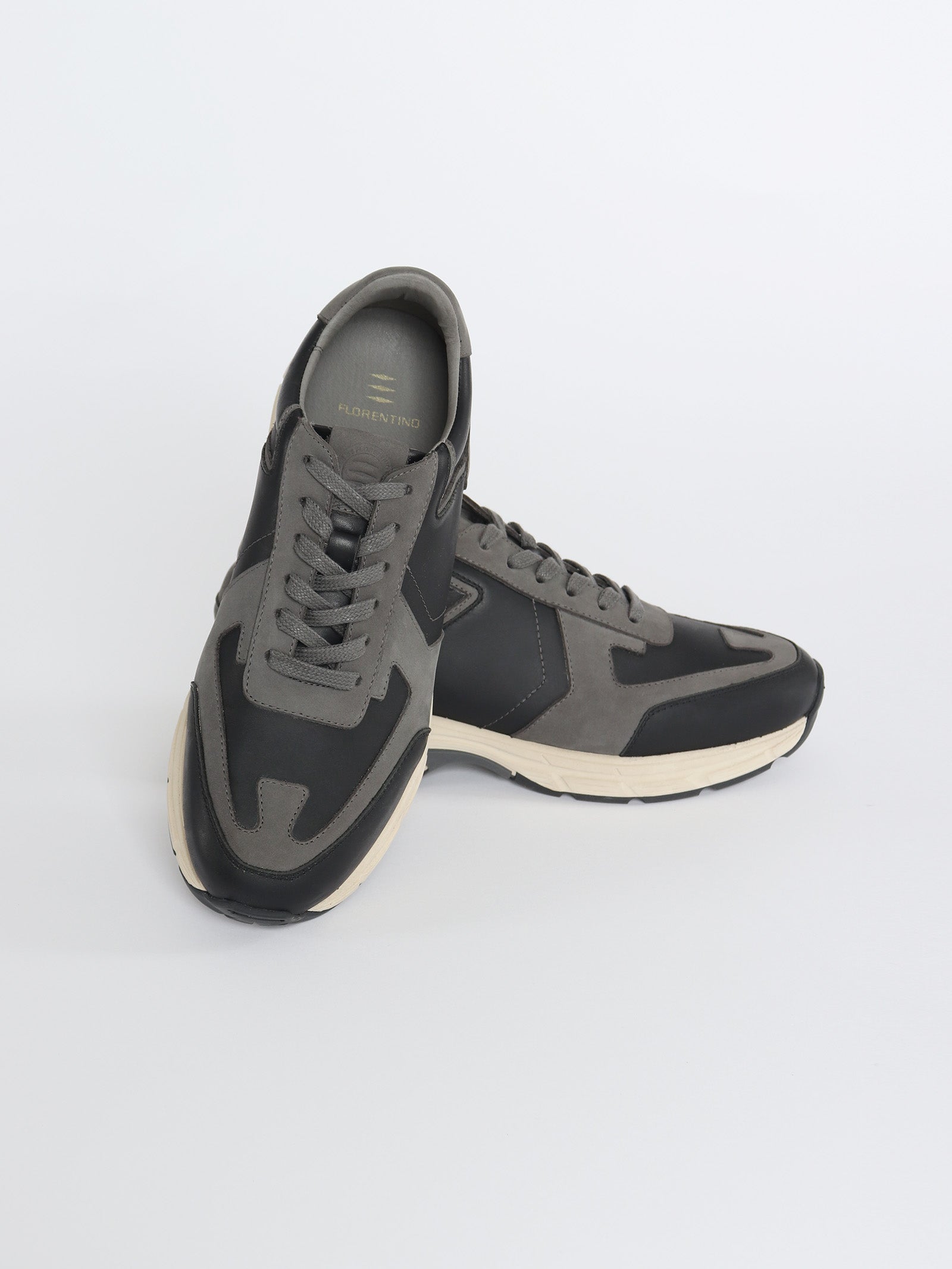 Leather multi-panel sneakers