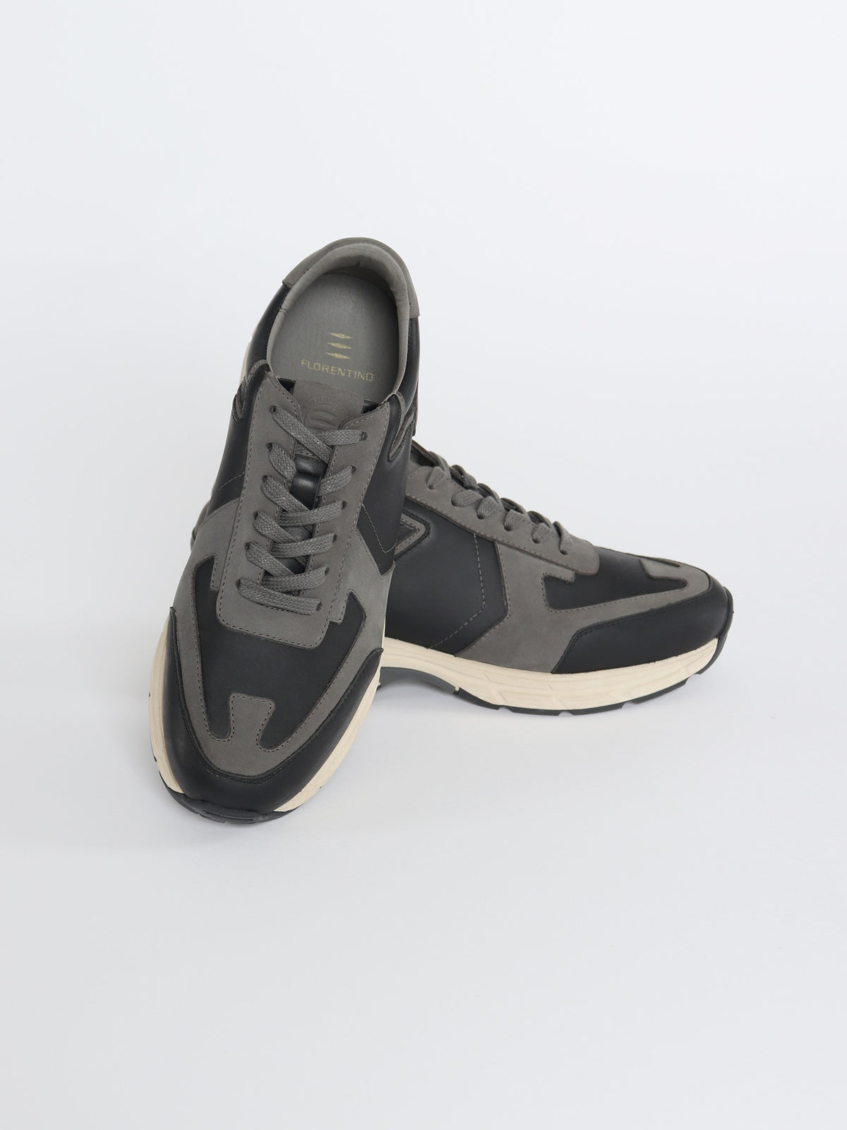 Zapatillas piel combinada