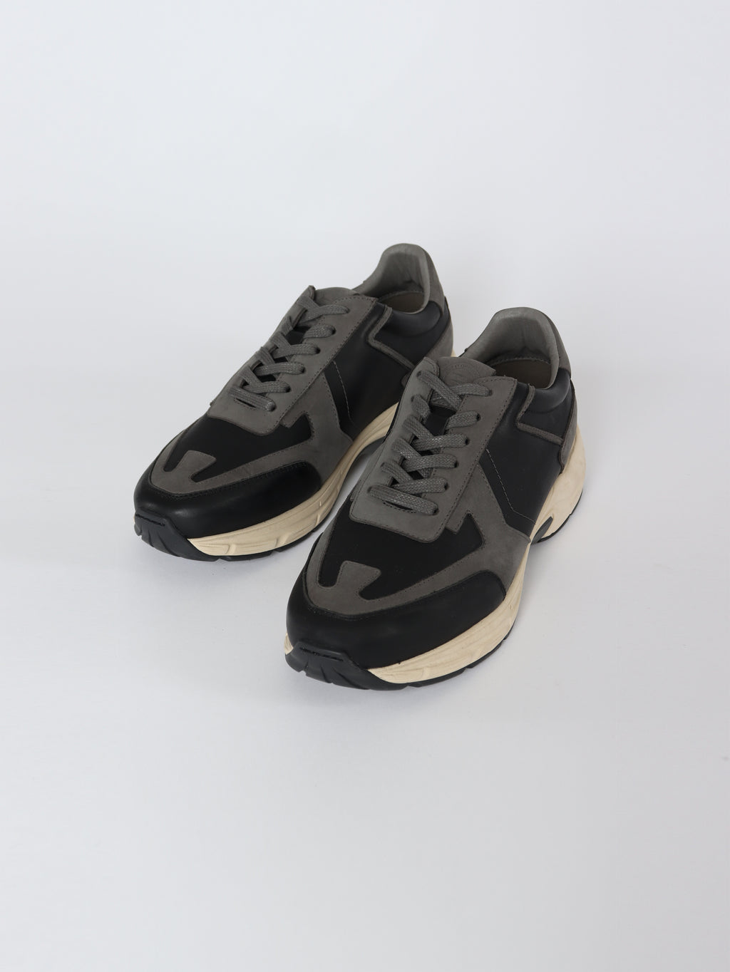 Leather multi-panel sneakers
