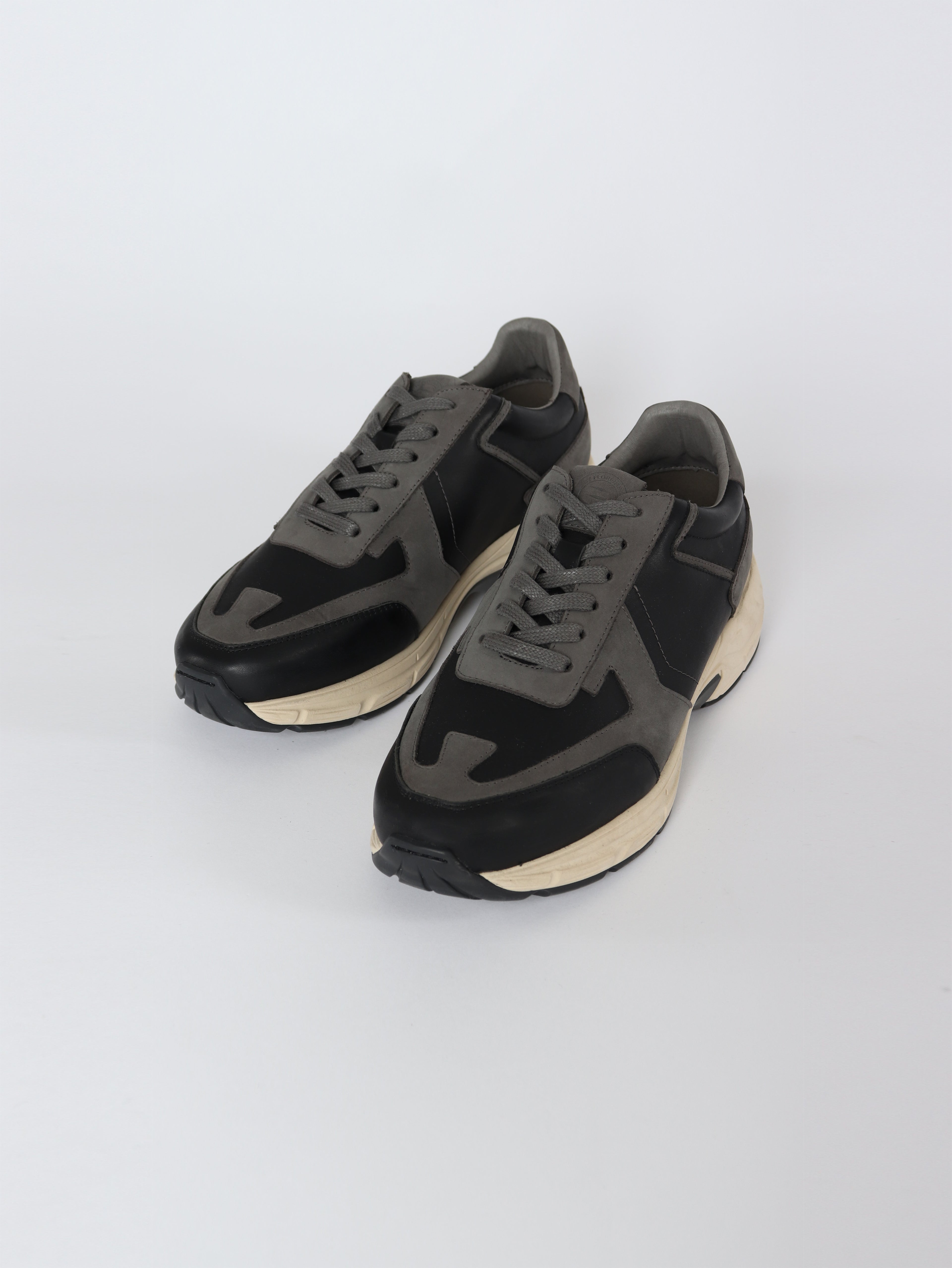 Leather multi-panel sneakers