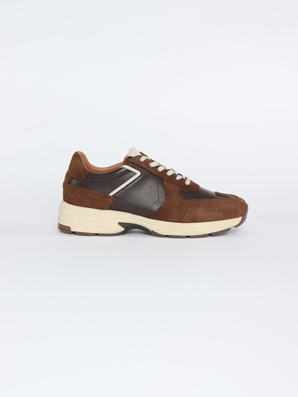 Zapatillas combinadas piel y serraje