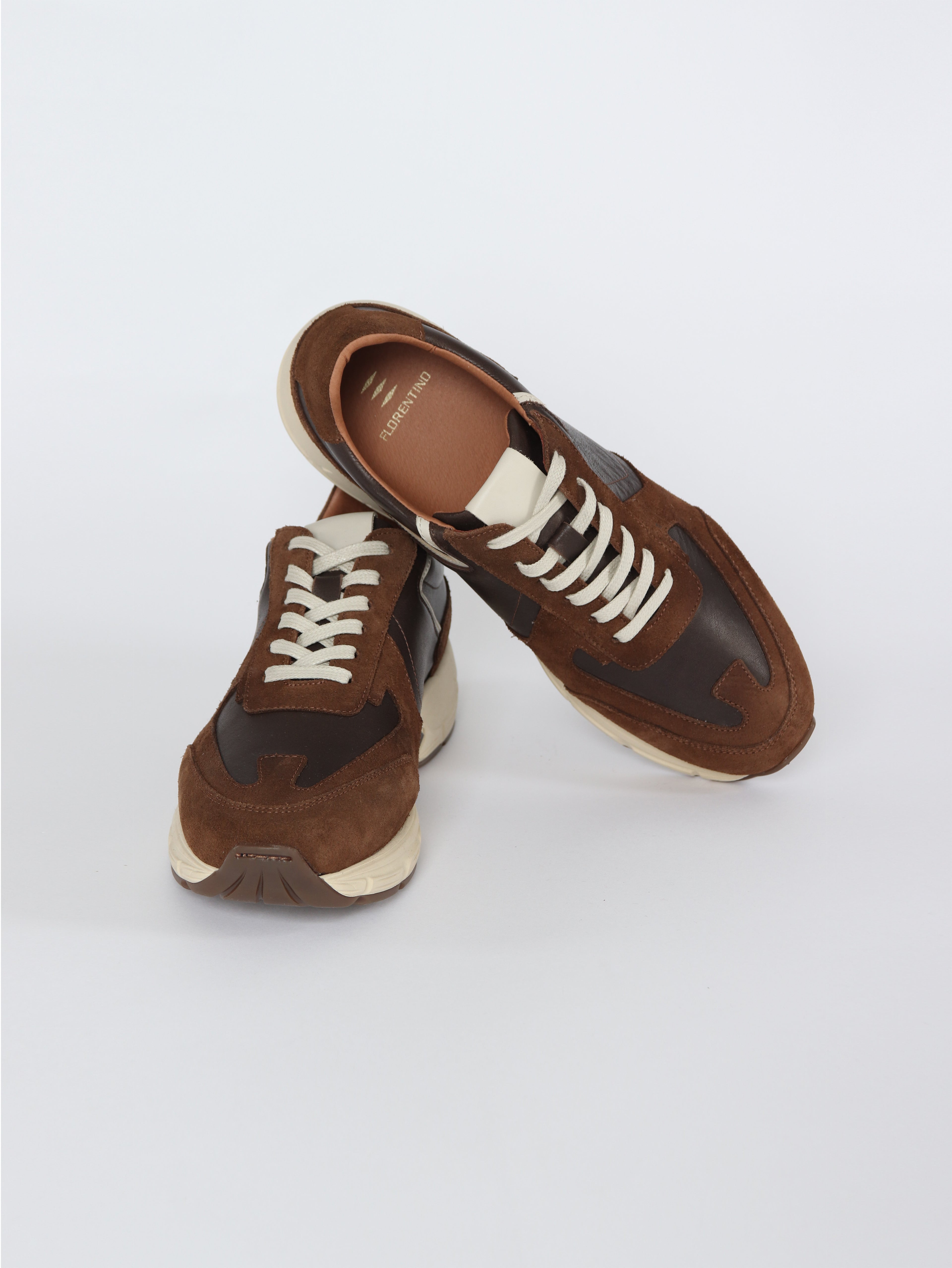 Zapatillas combinadas piel y serraje
