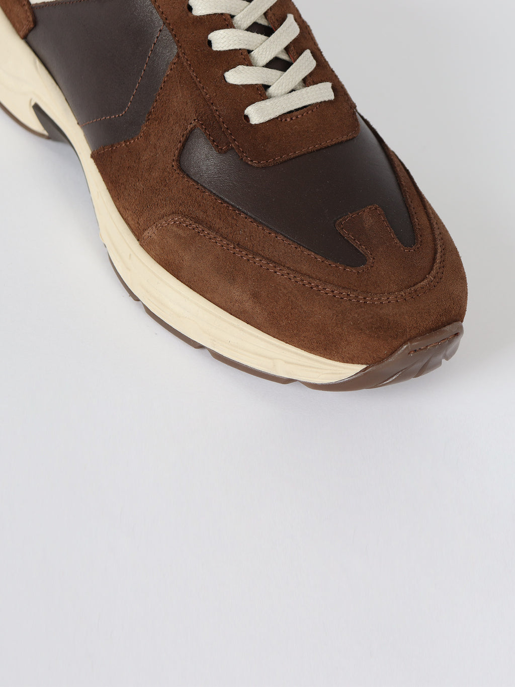 Zapatillas combinadas piel y serraje